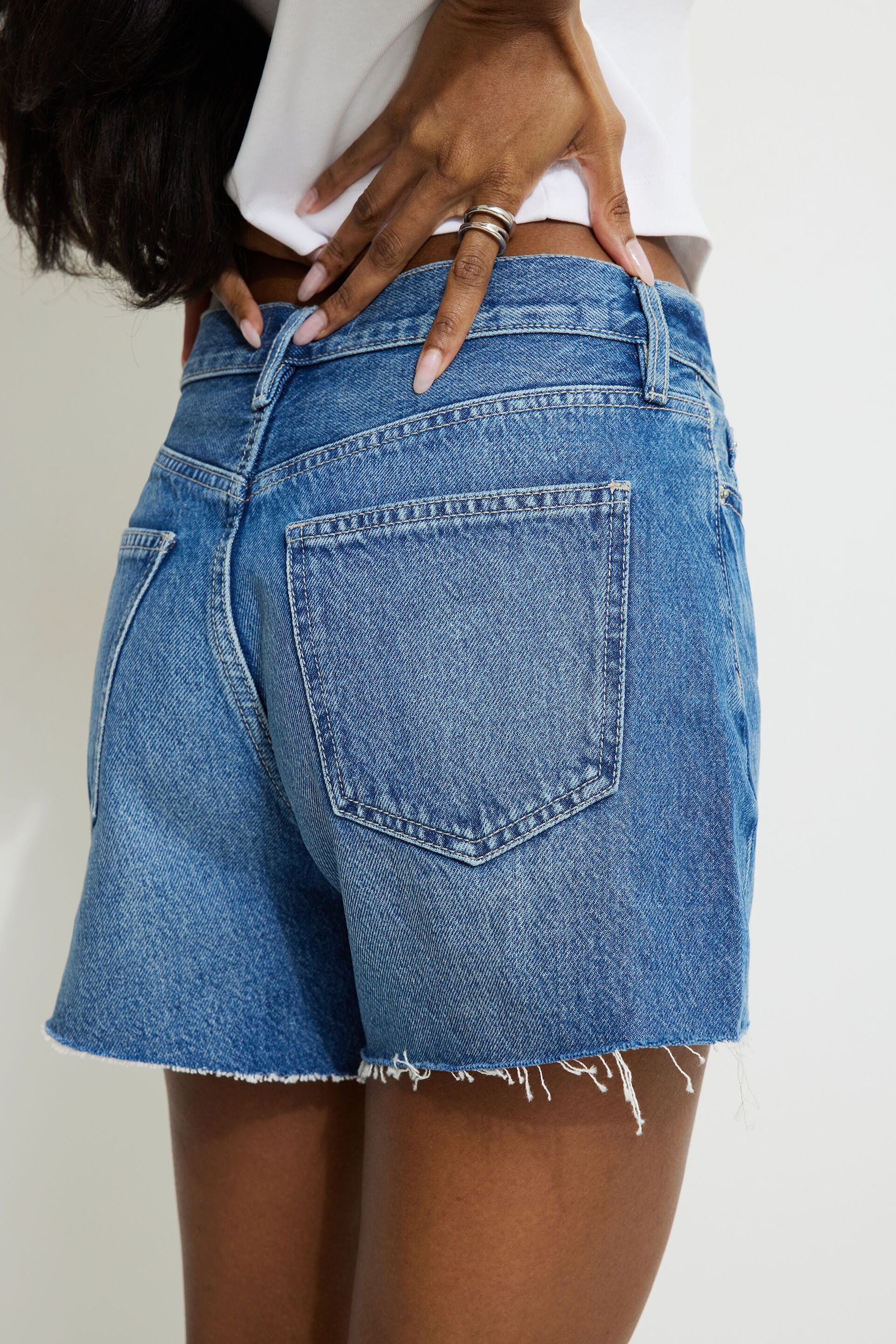 Miles Mid Rise Relaxed Denim Shorts