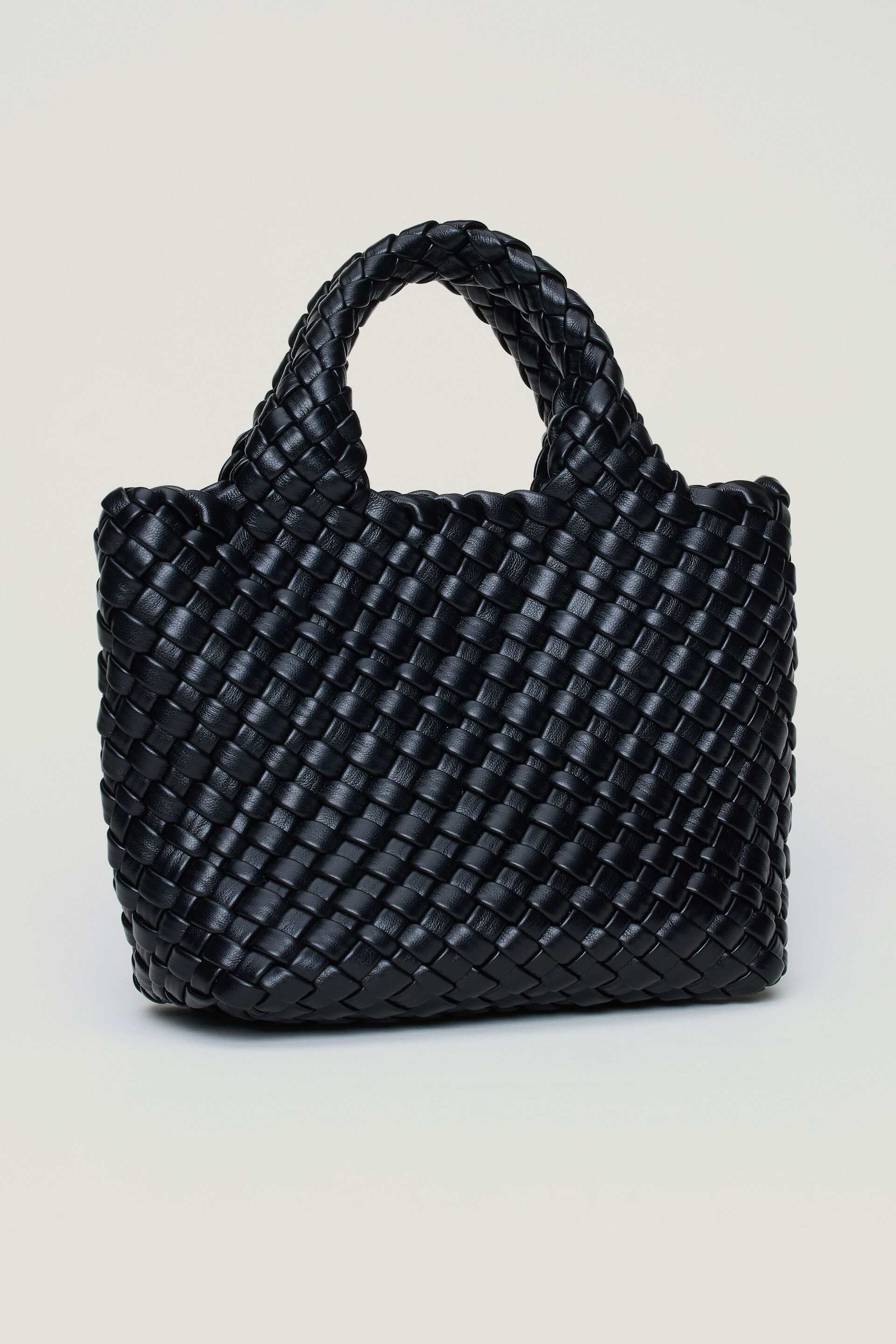 Mini Woven Faux Leather Tote