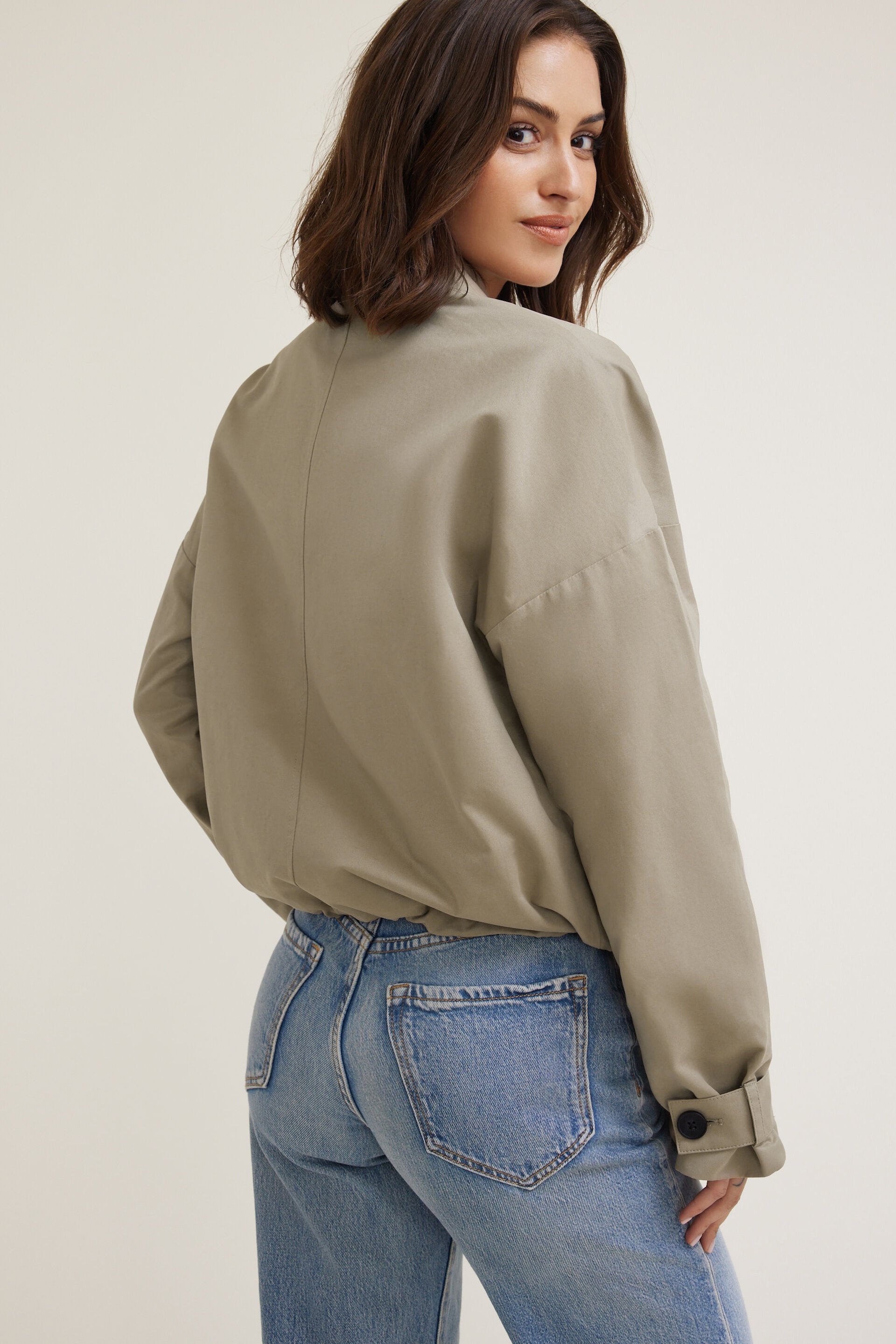 Asymmetric Short Trench Coat