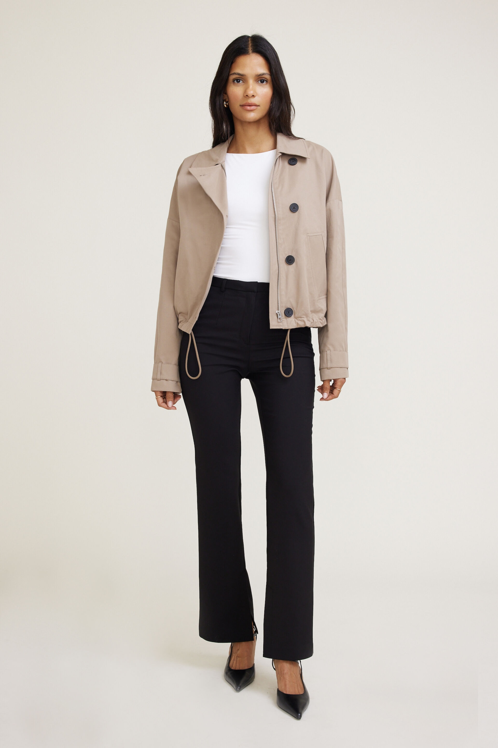 High Rise Slim Leg Pants