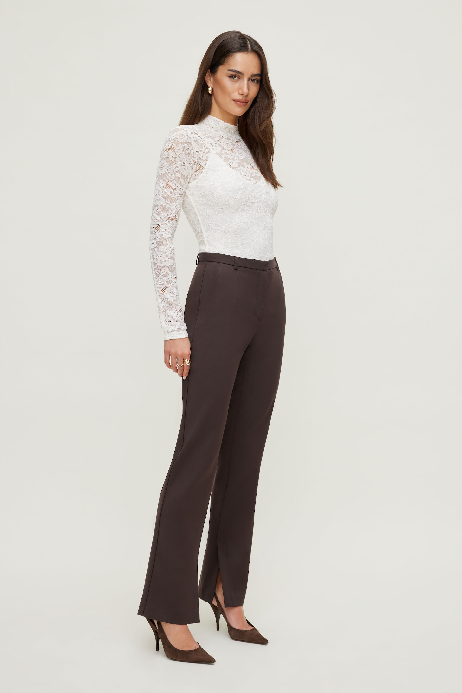 Mock Neck Lace Bodysuit