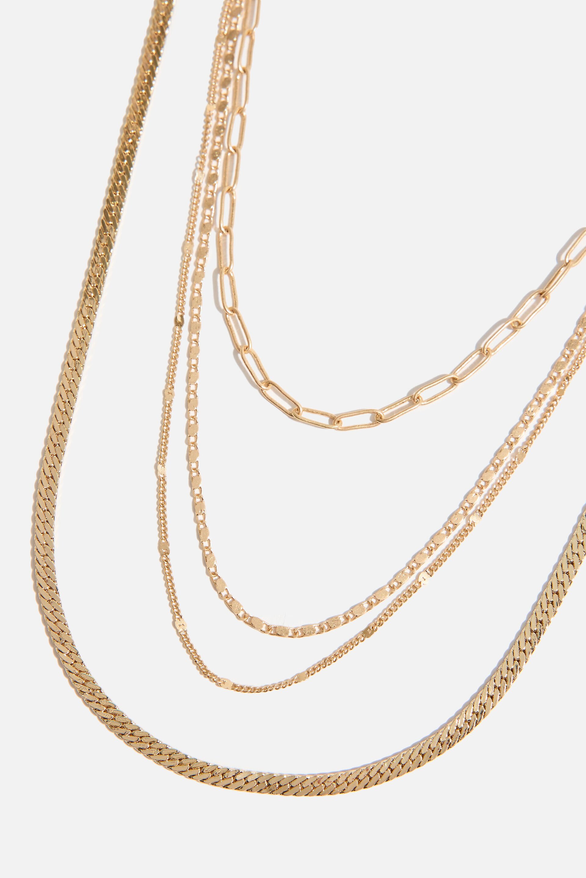 4-Pack Textured Chain Necklaces