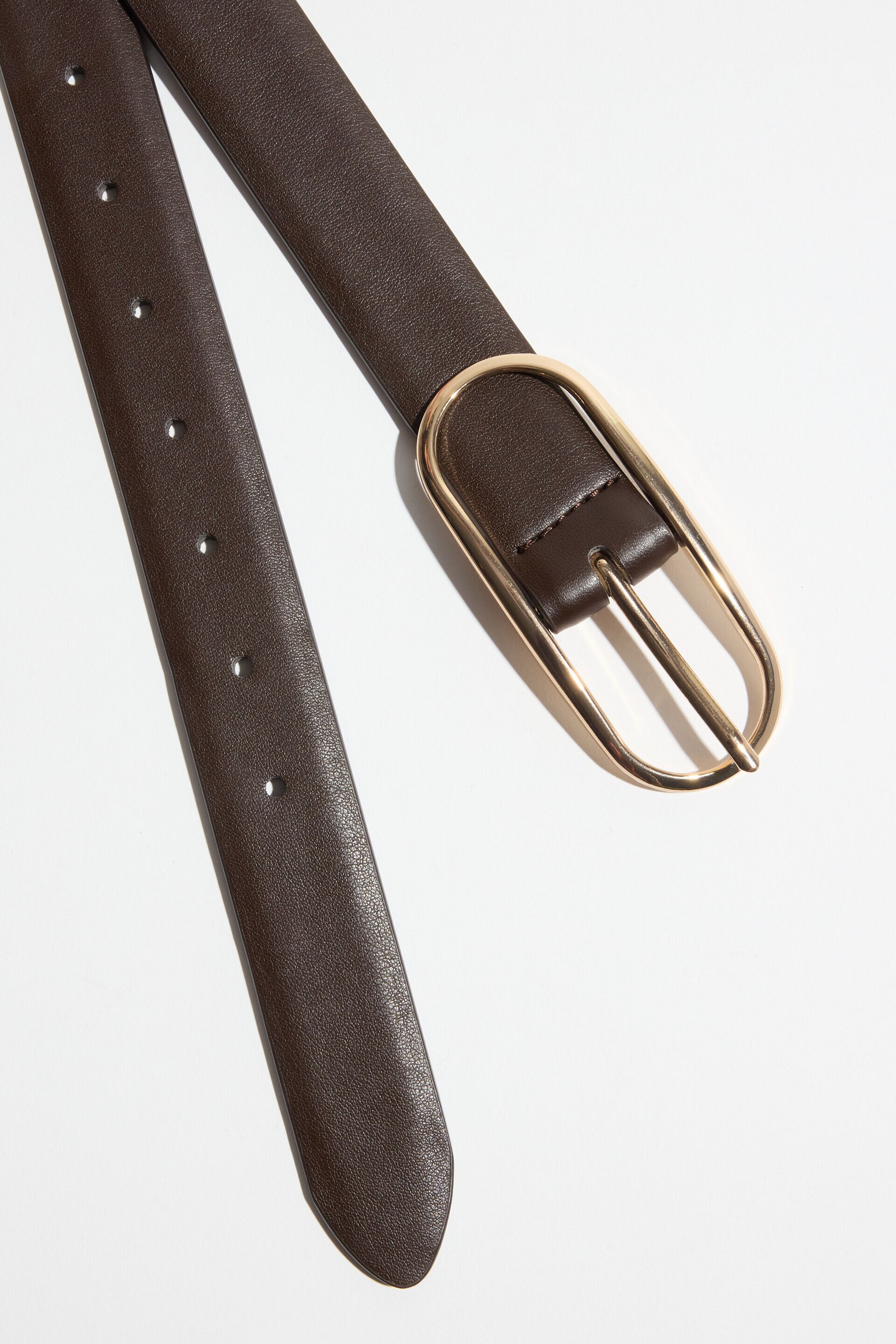 Oval Slim Faux Leather Belt