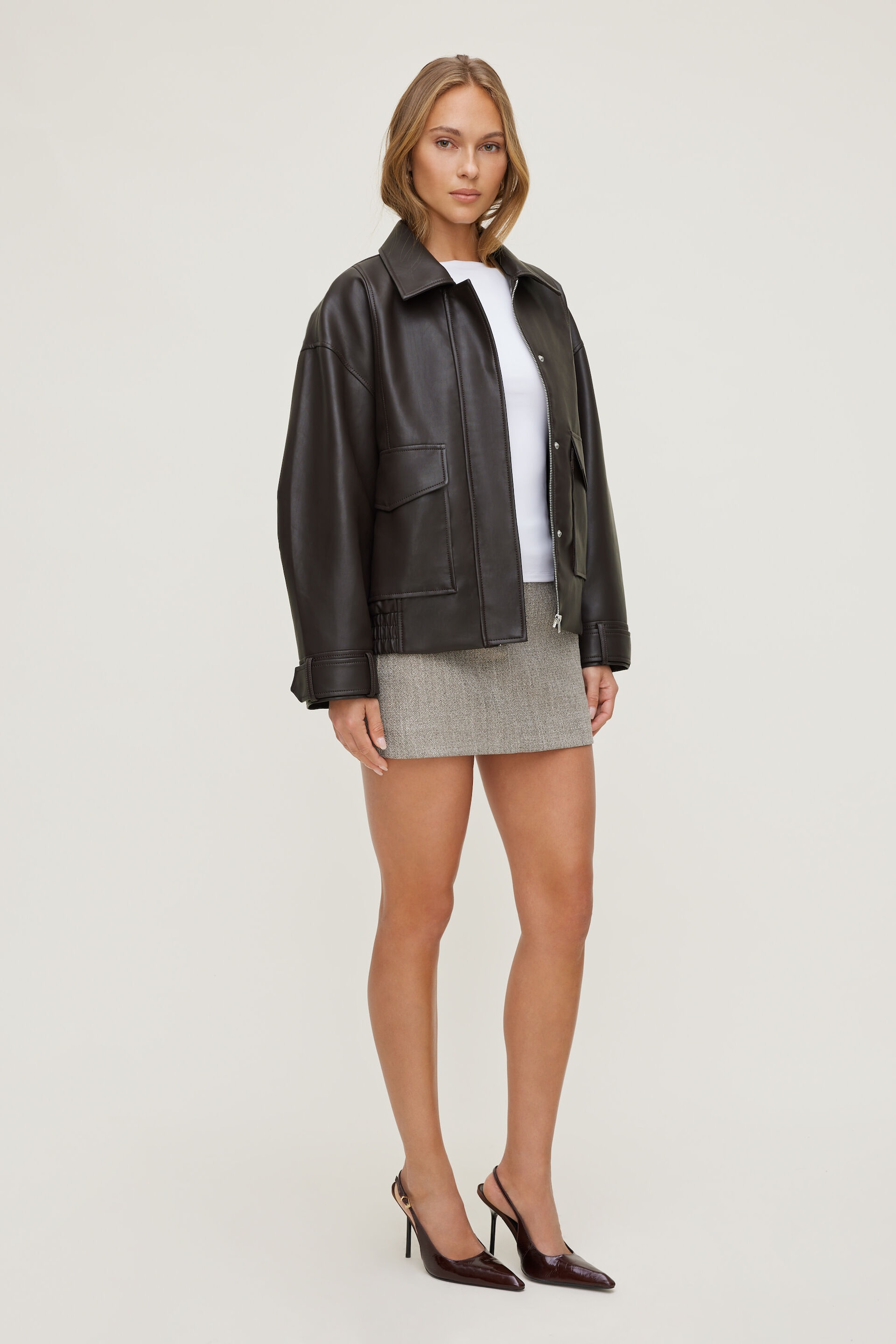 Josefine Herringbone Mini Skort