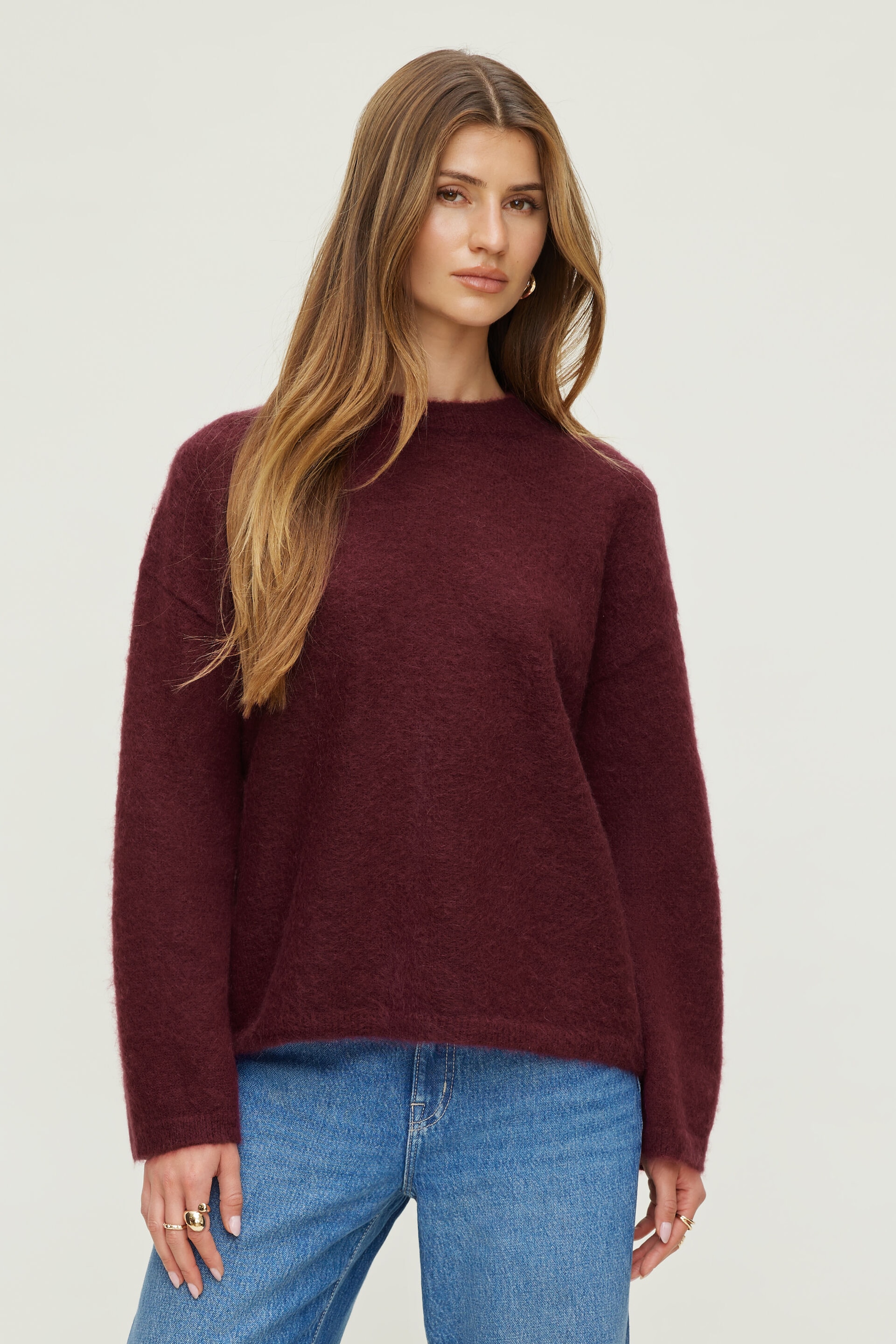 Premium Hairy Mohair Wide Sleeve Sweater