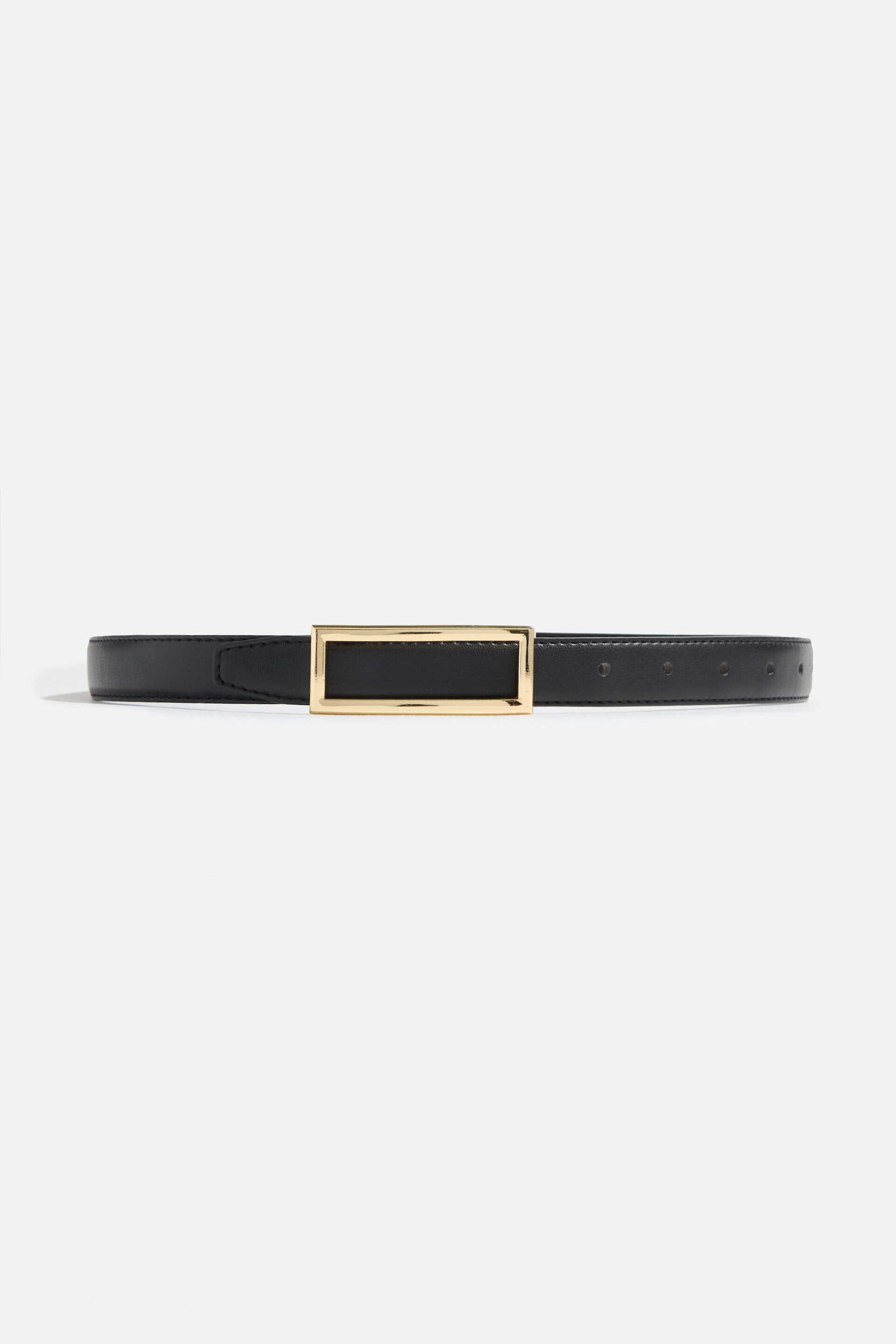 Square Slim Faux Leather Belt