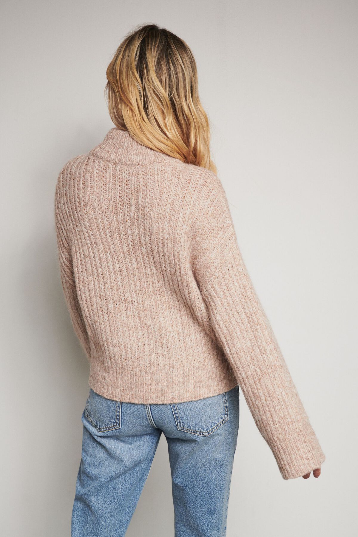 Dynamite Cable Knit Mock Neck Sweater. 4