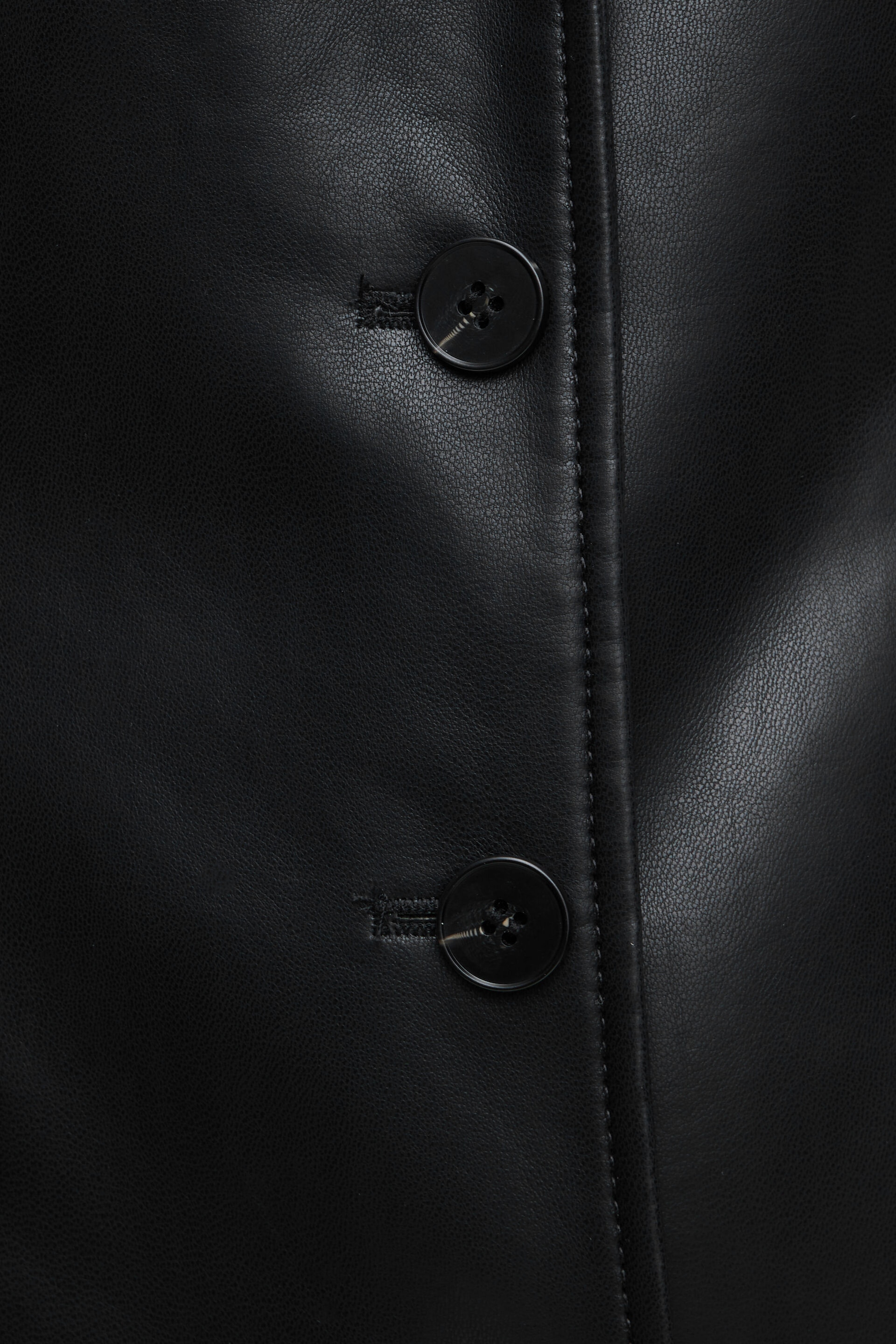 Faux Leather Trench Coat