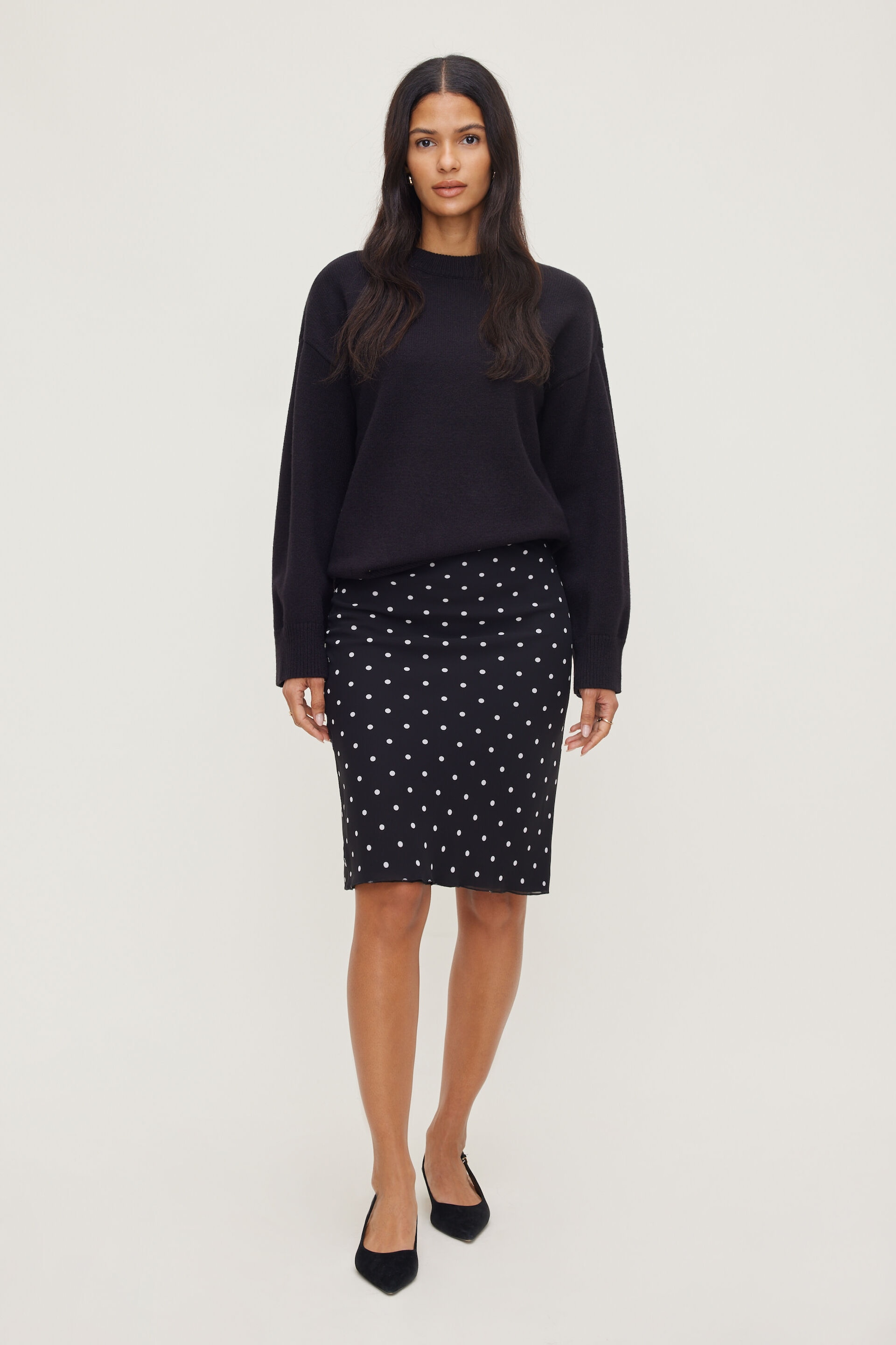 Polka Dot Midi Skirt