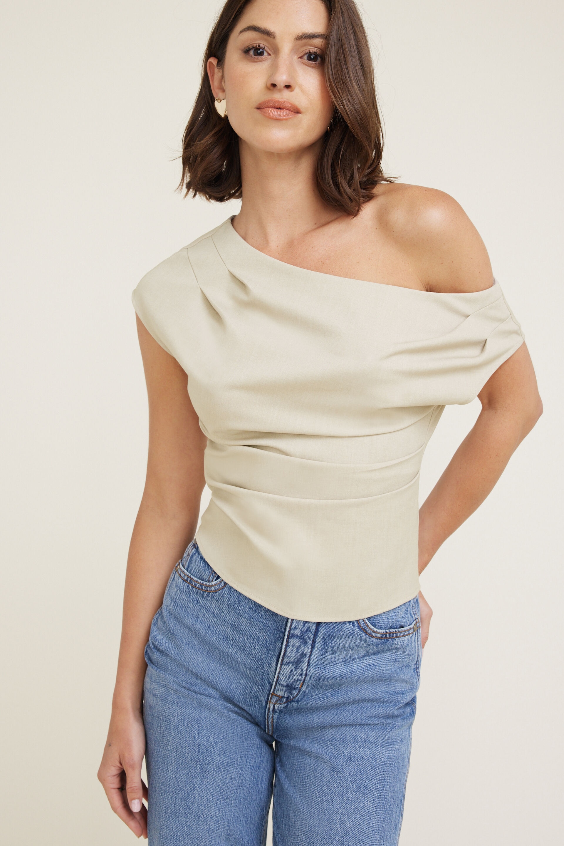 Draped Off Shoulder Top