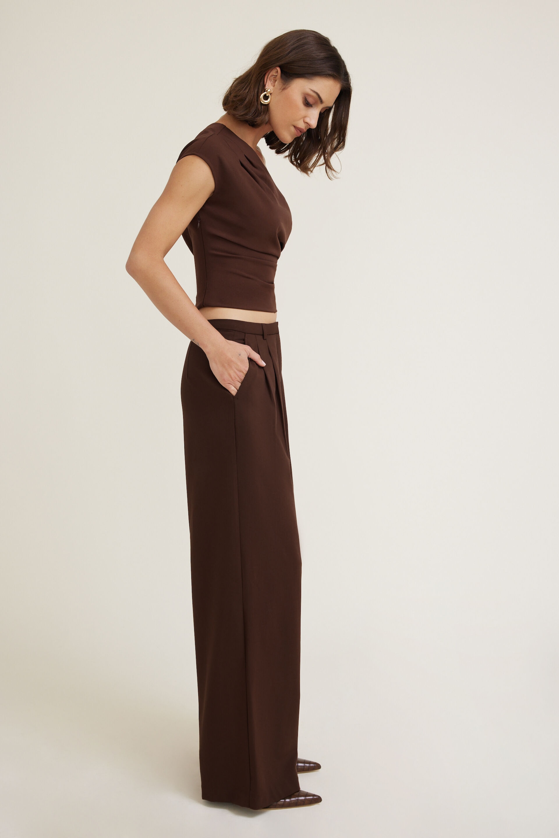 Pleated Wide Leg Pants