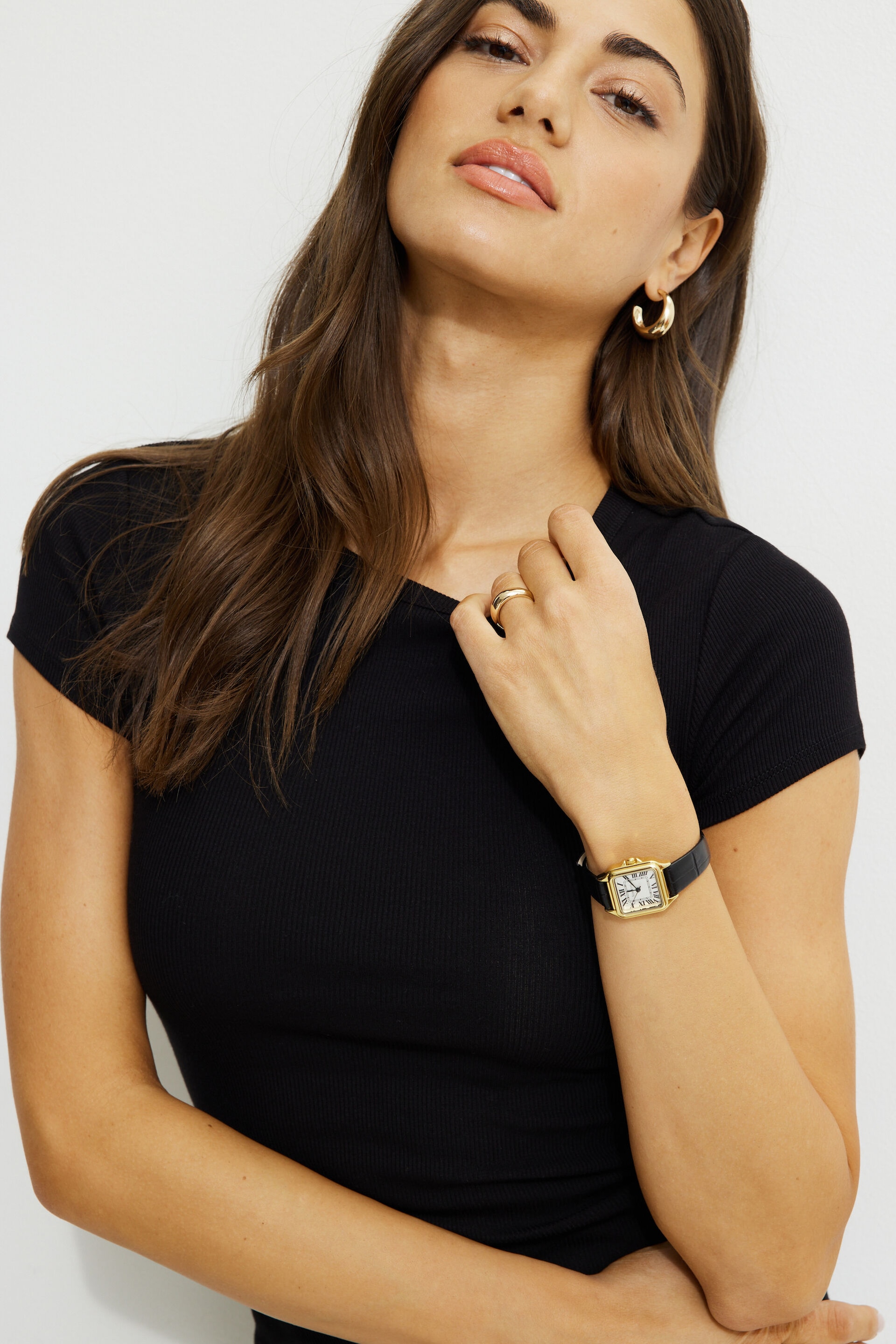 Olive Ribbed Crewneck T Shirt