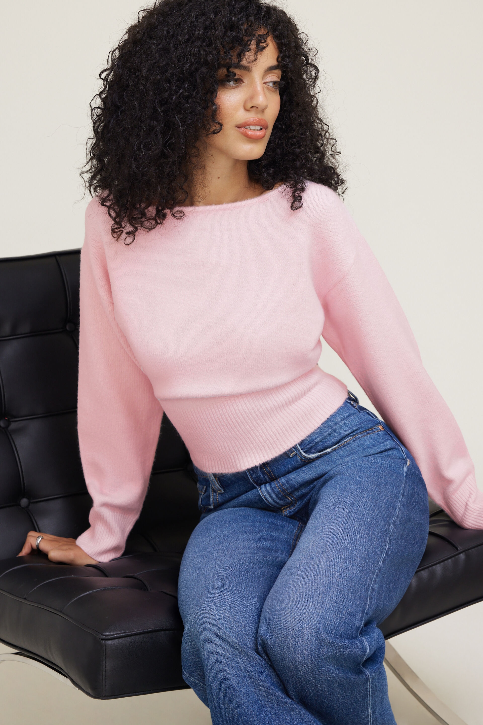 Juliet Cinched Boat Neck Sweater