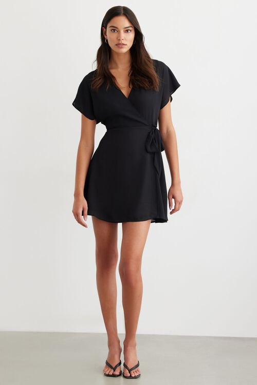 Mini Short Sleeve Wrap Dress