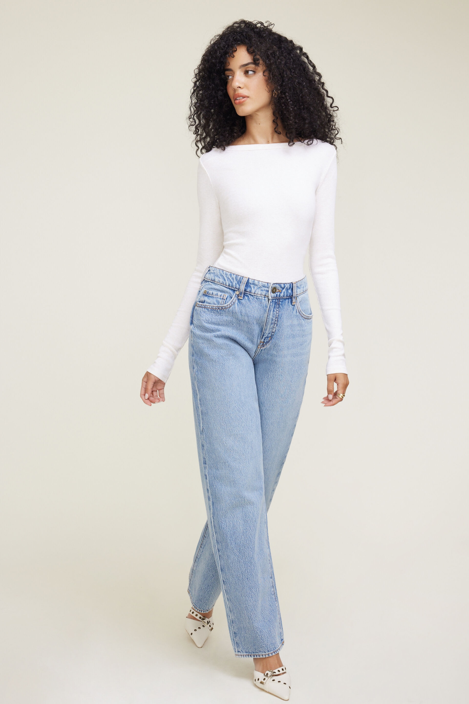 T-shirt côtelé Nola à manches longues