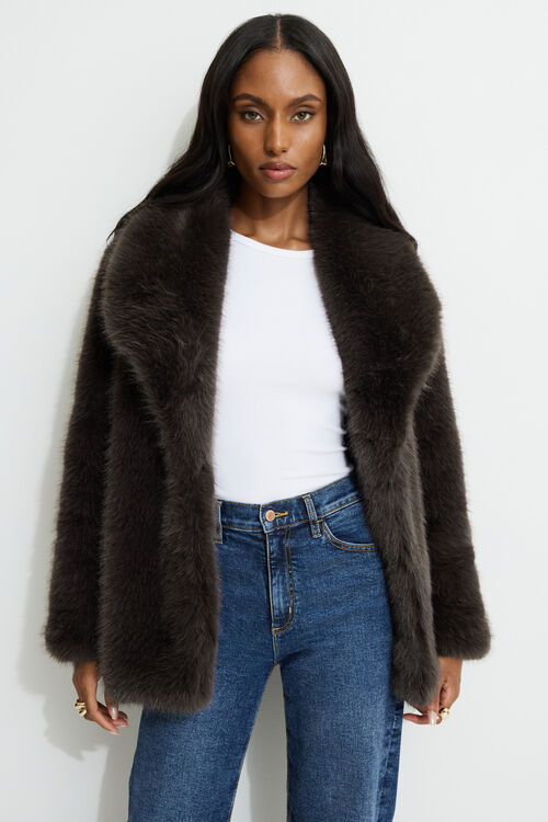 Faux Fur Midi Jacket