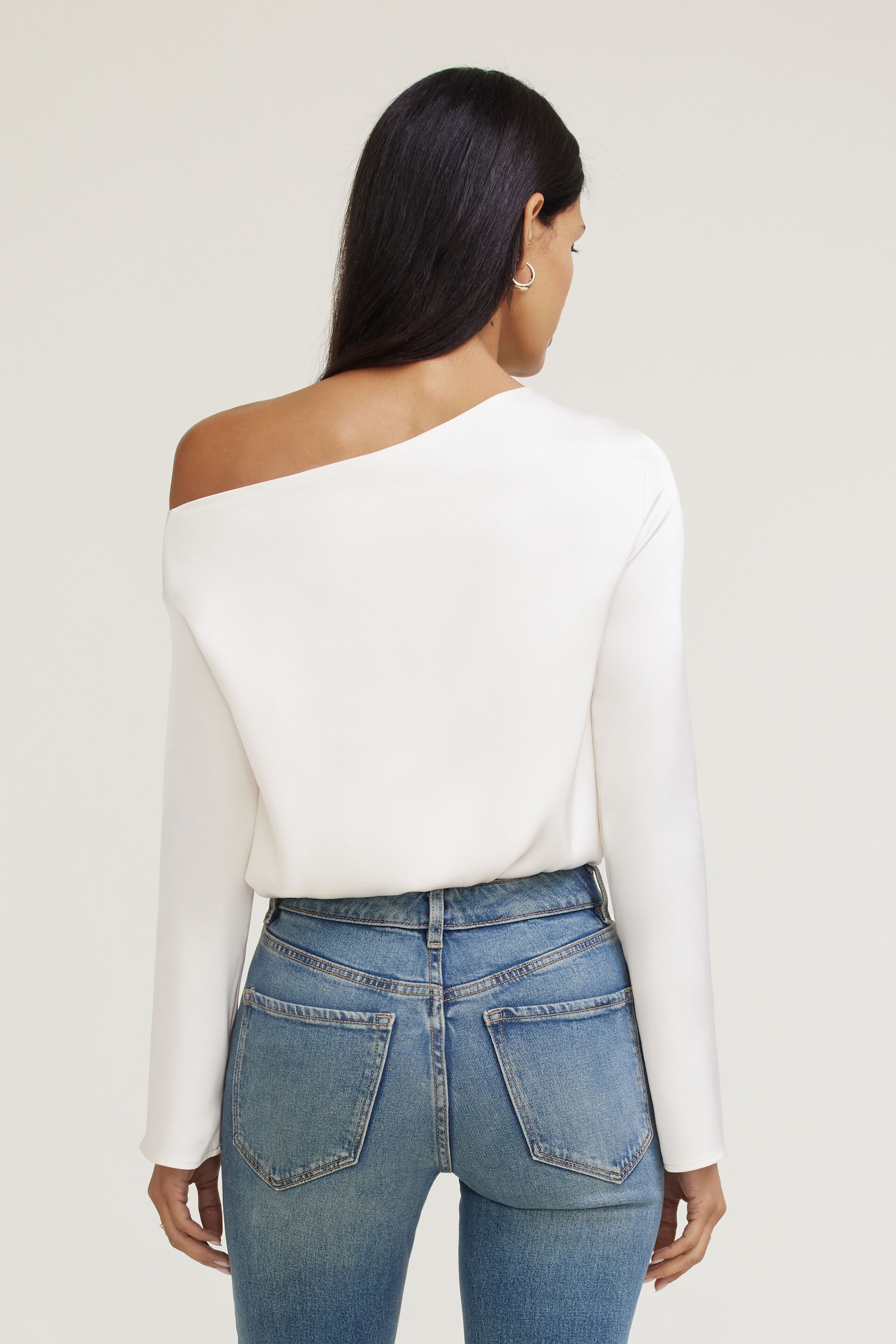 Off Shoulder Satin Blouse