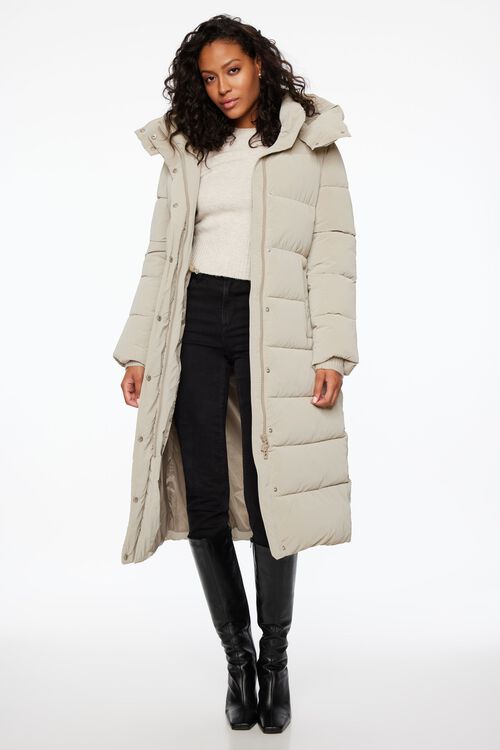 Lustre Puff ™ Maxi Puffer Jacket Beige Dynamite