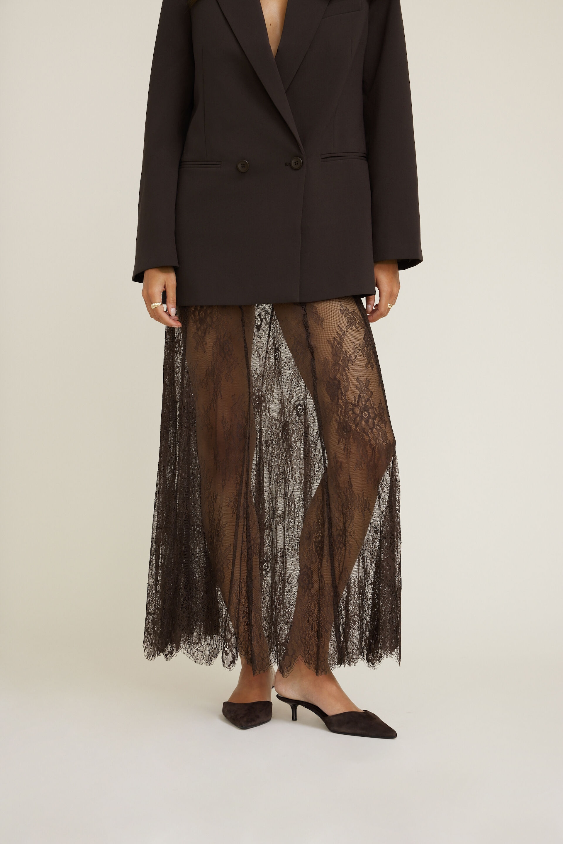 Sheer Lace Maxi Skirt