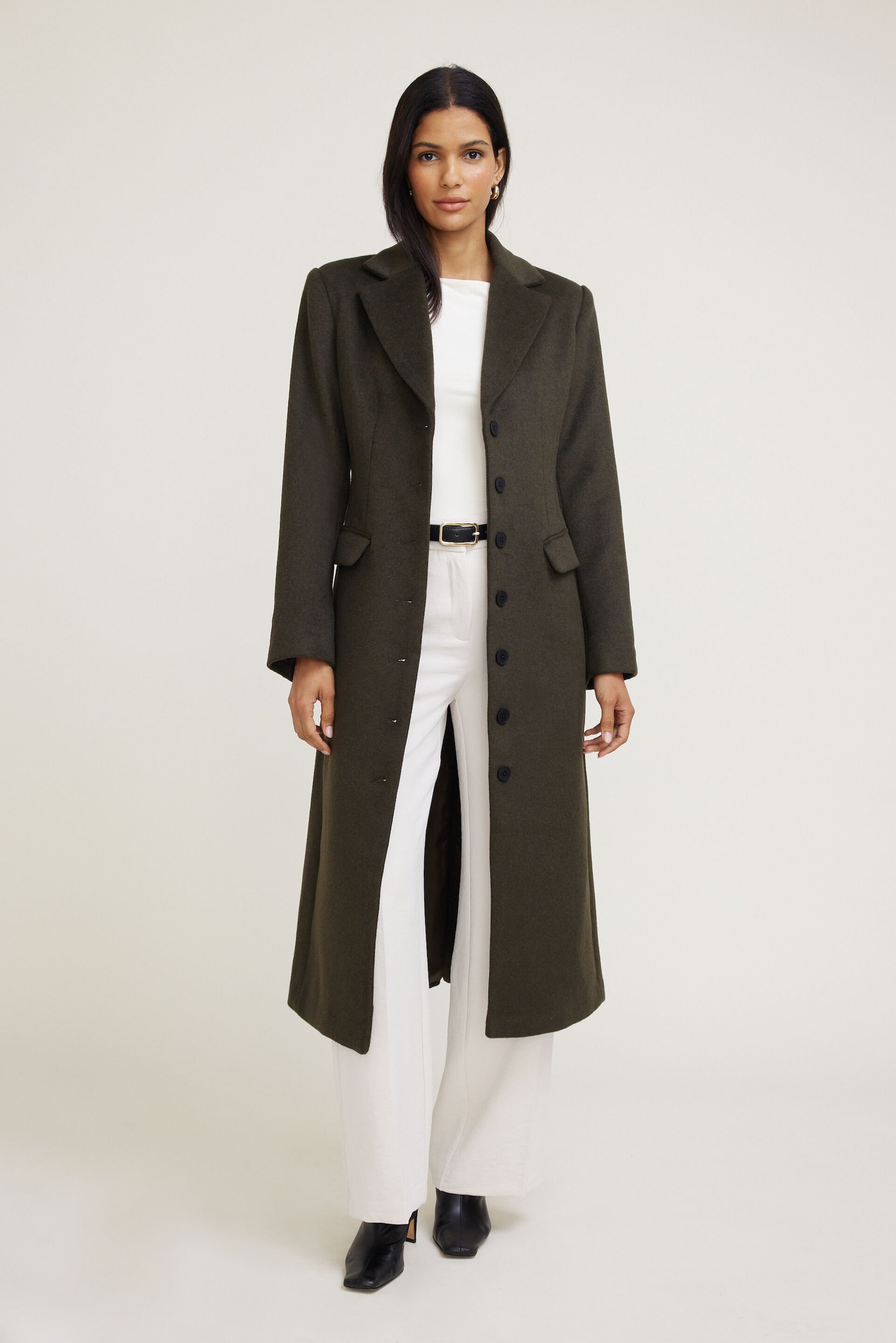 Cinched Wool Coat