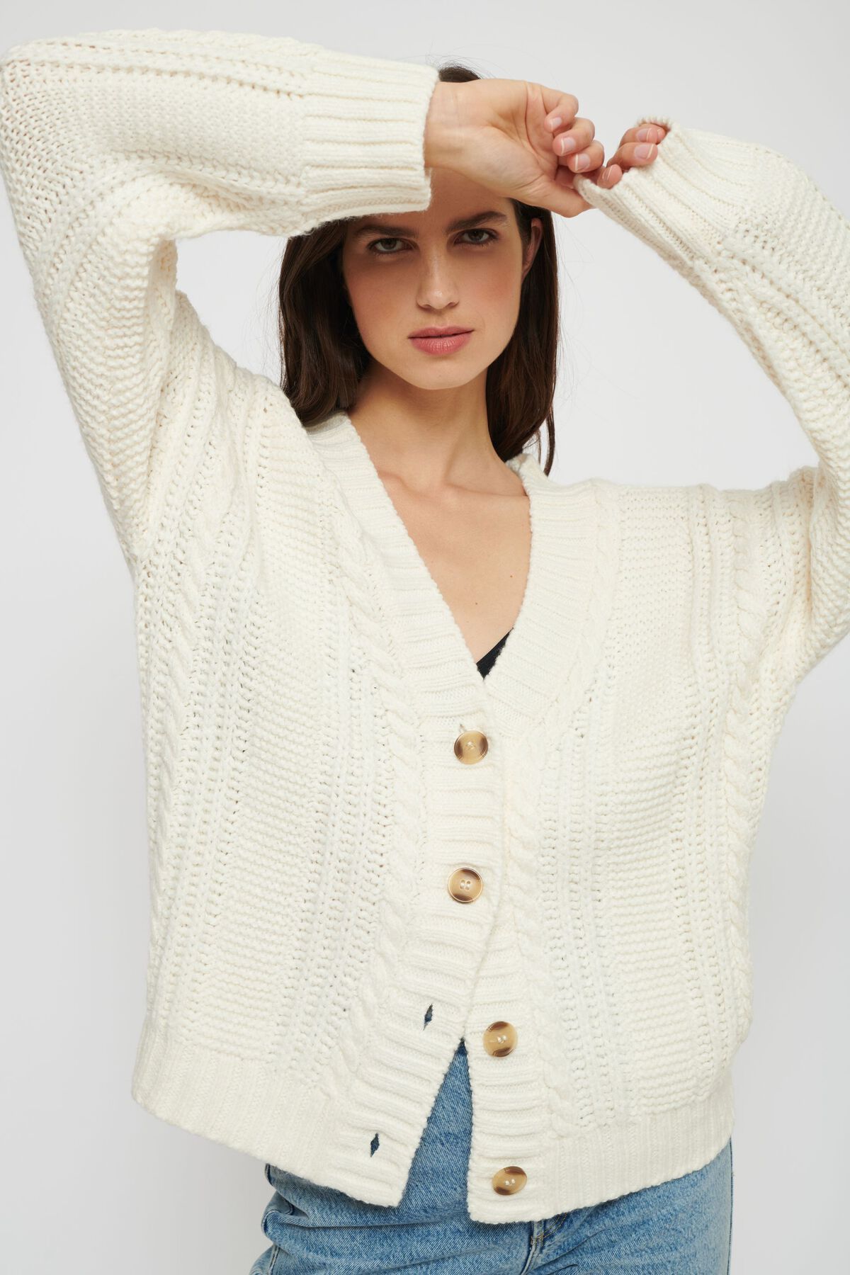 Dynamite Oversized Cable Cardigan. 1