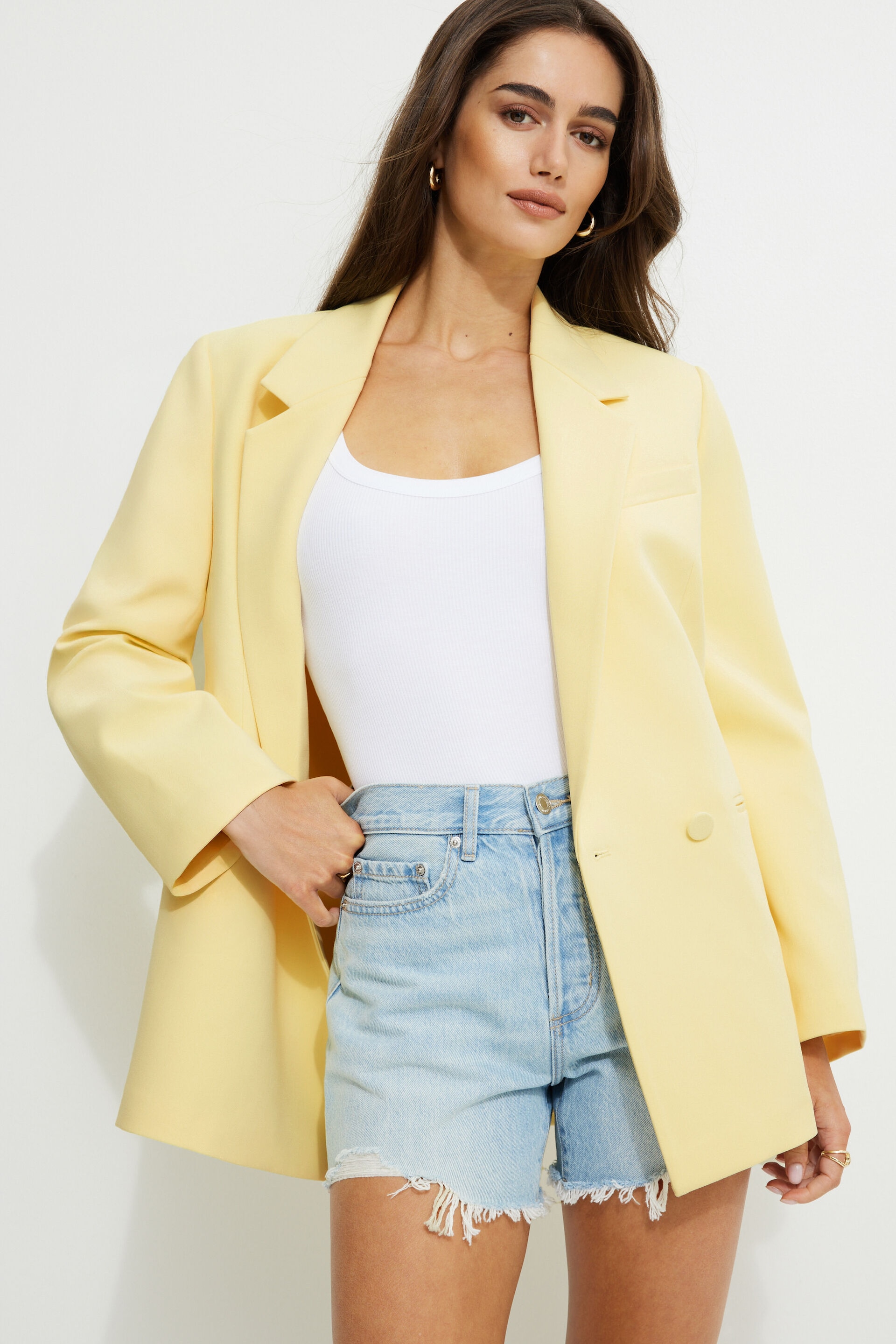 noa slim denim blazer