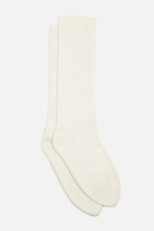 Heavenlyarn™ Cable Knit Calf High Socks Sea Salt Alternative view # 2 of Dynamite Accessories Heavenlyarn™ Cable Knit Calf High Socks in Sea Salt