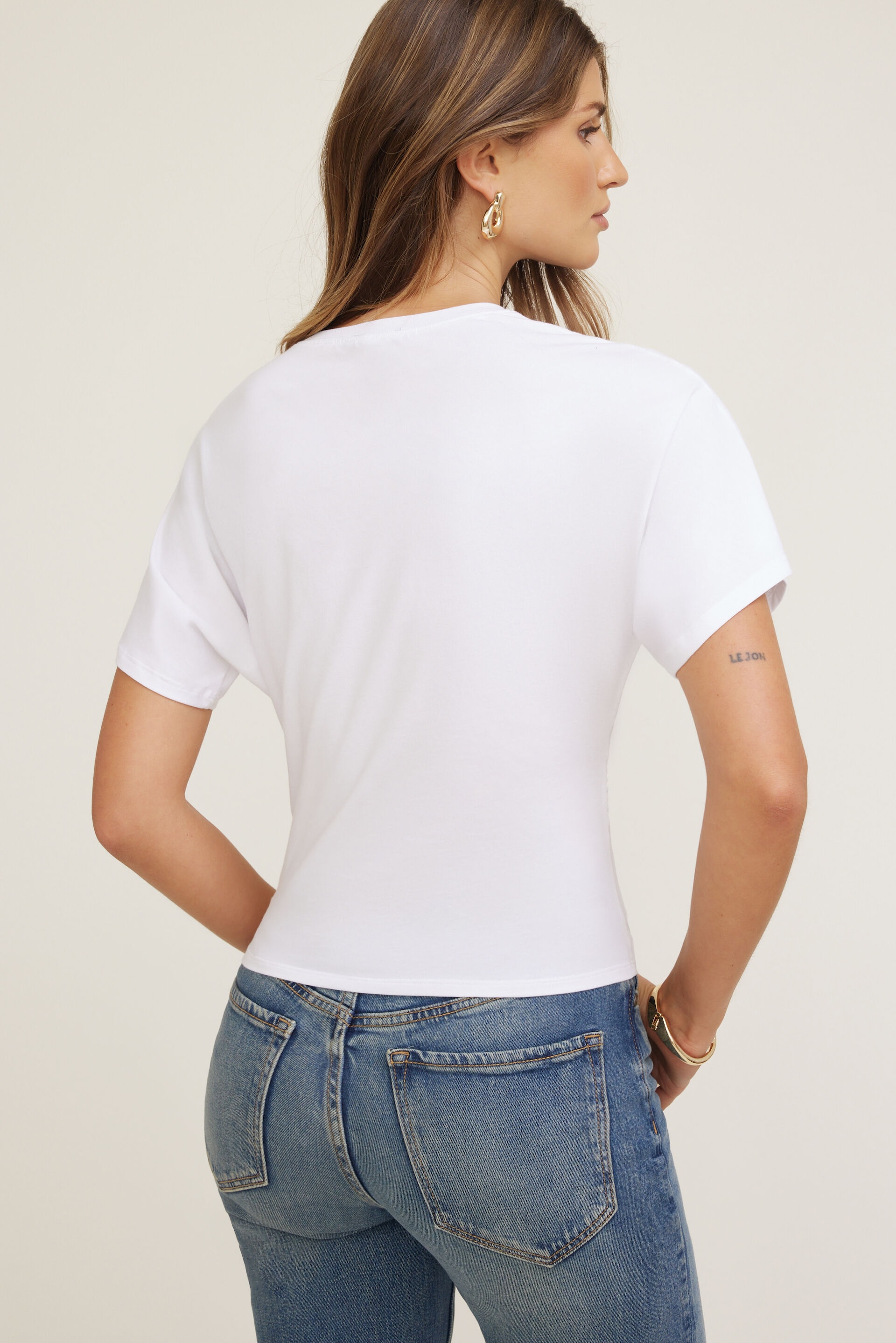 Andrea Shirred Jersey T Shirt