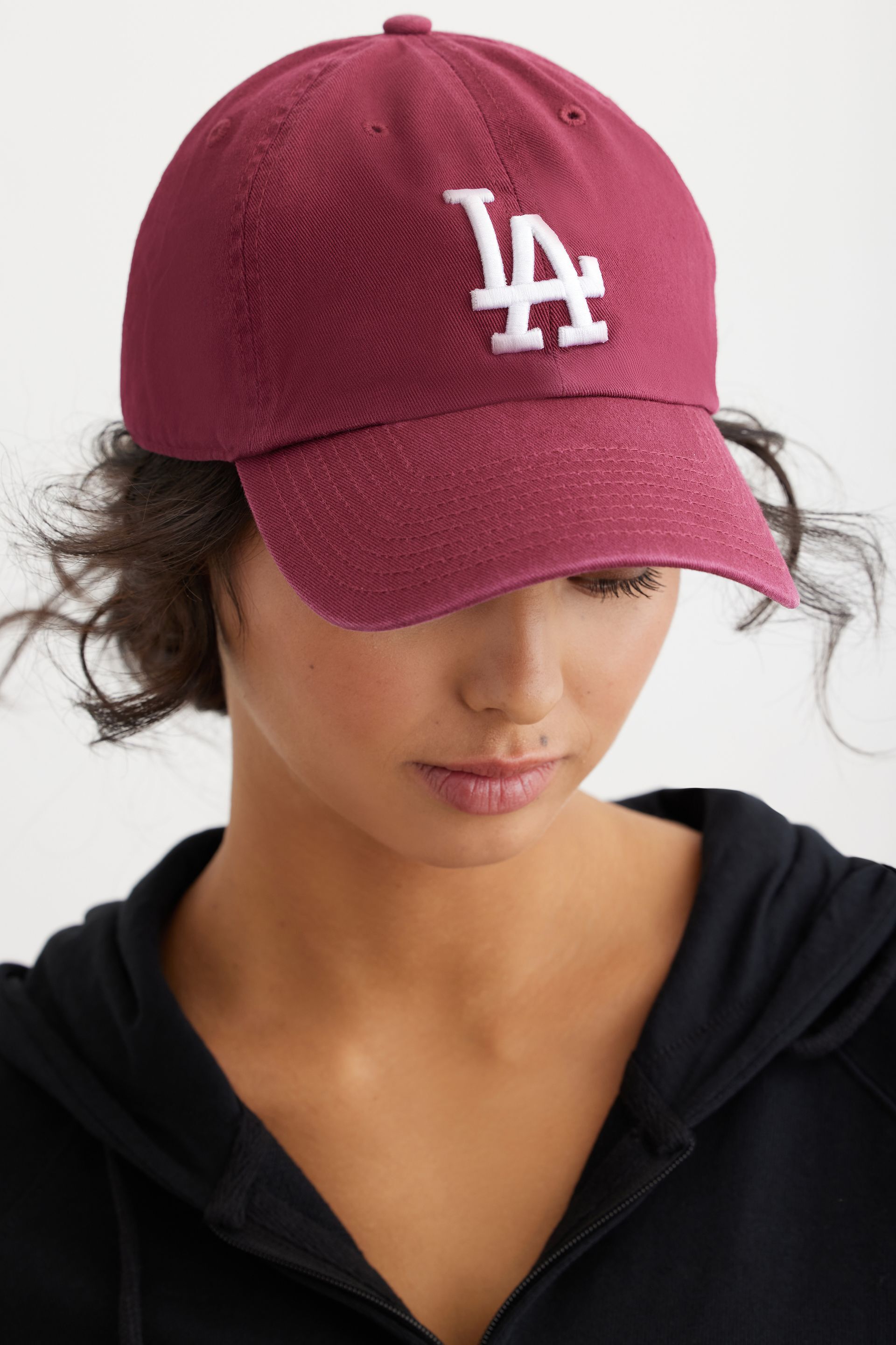 47 Brand Los Angeles LA Dodgers Clean Up Hat Cap Rose Pink/White 