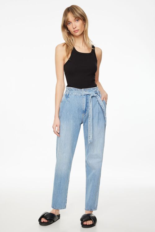 Claudia Lightweight Paper Bag Mom Jeans