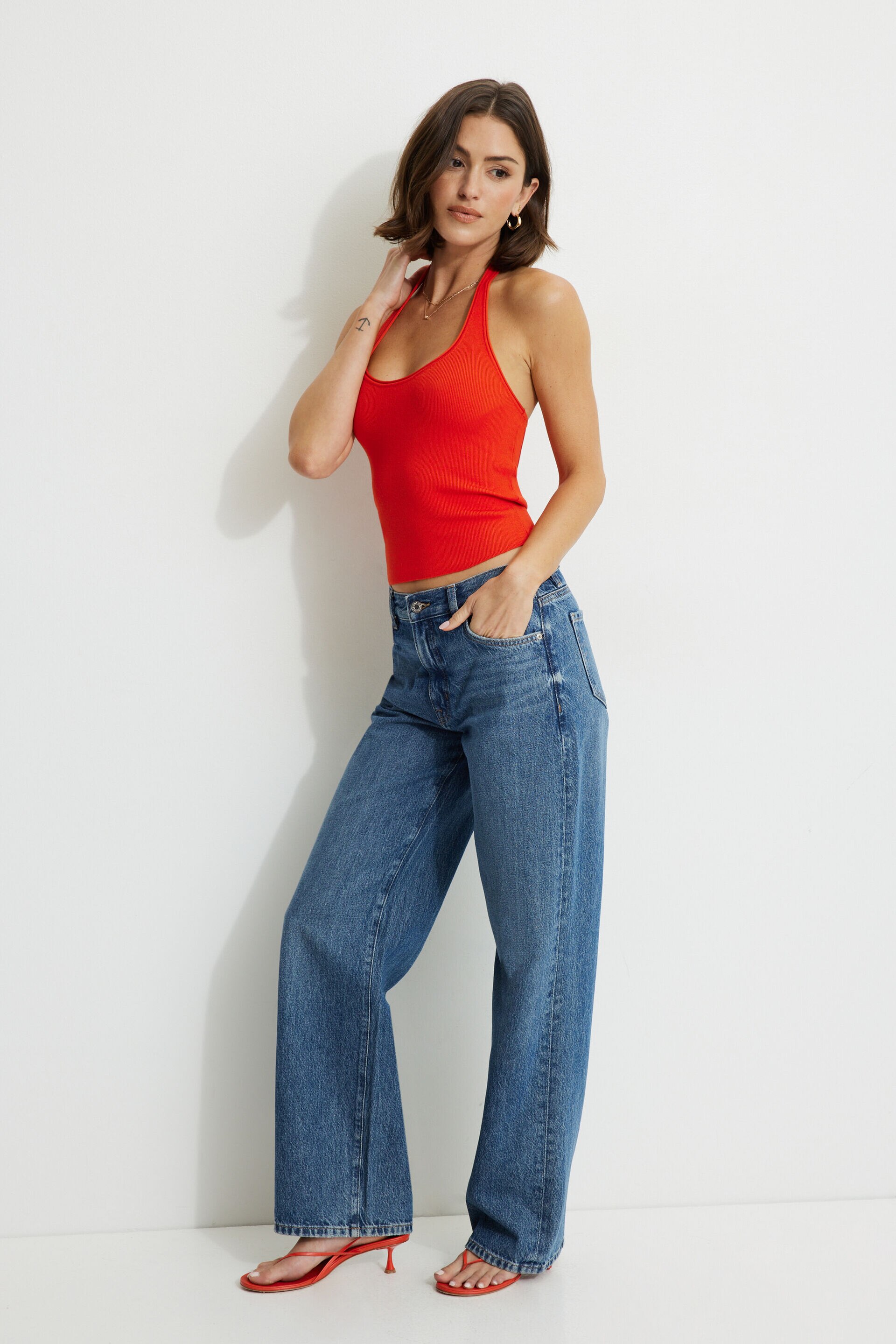 Haut côtelé à col licou Mary