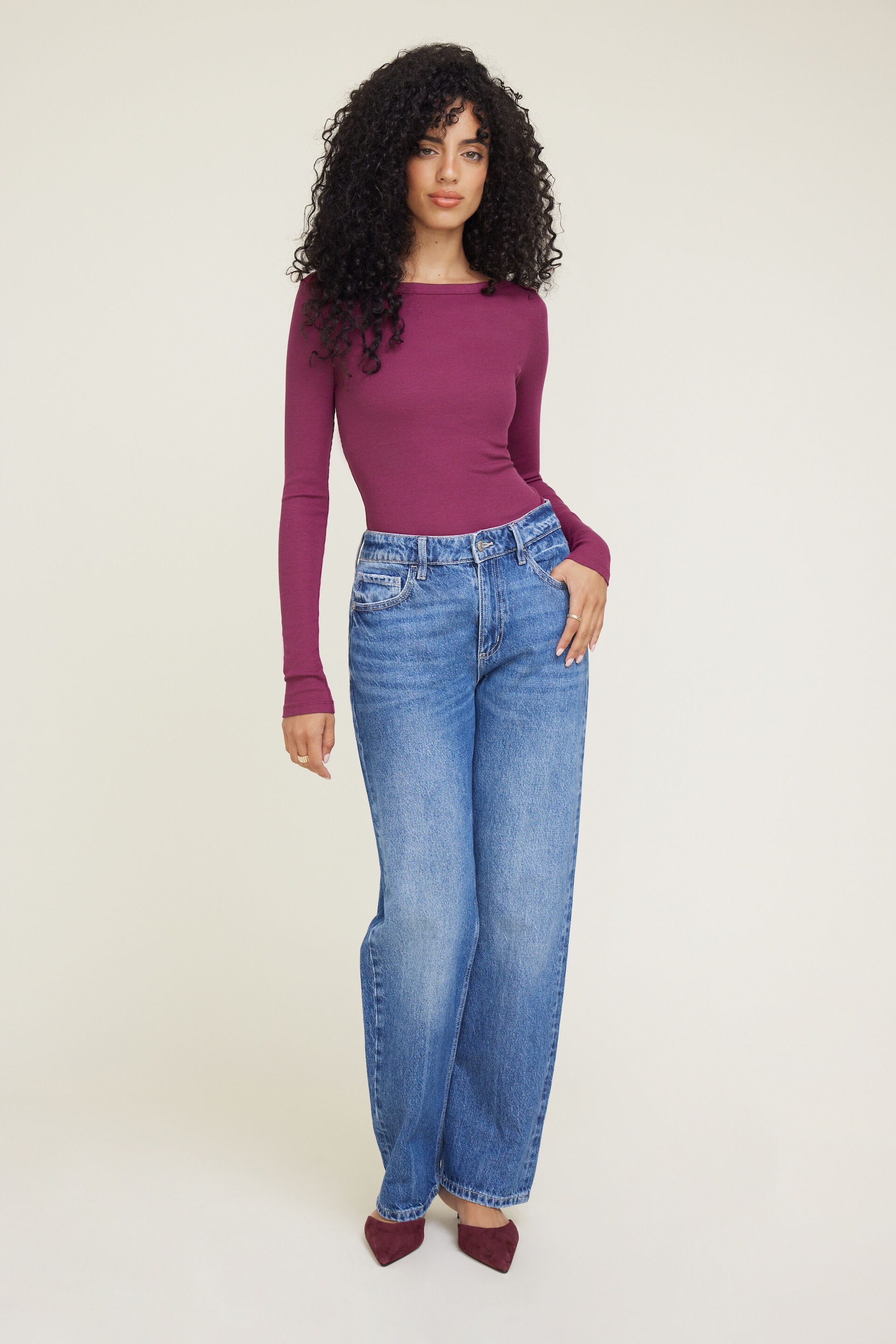 Nola Ribbed Long Sleeve T Shirt