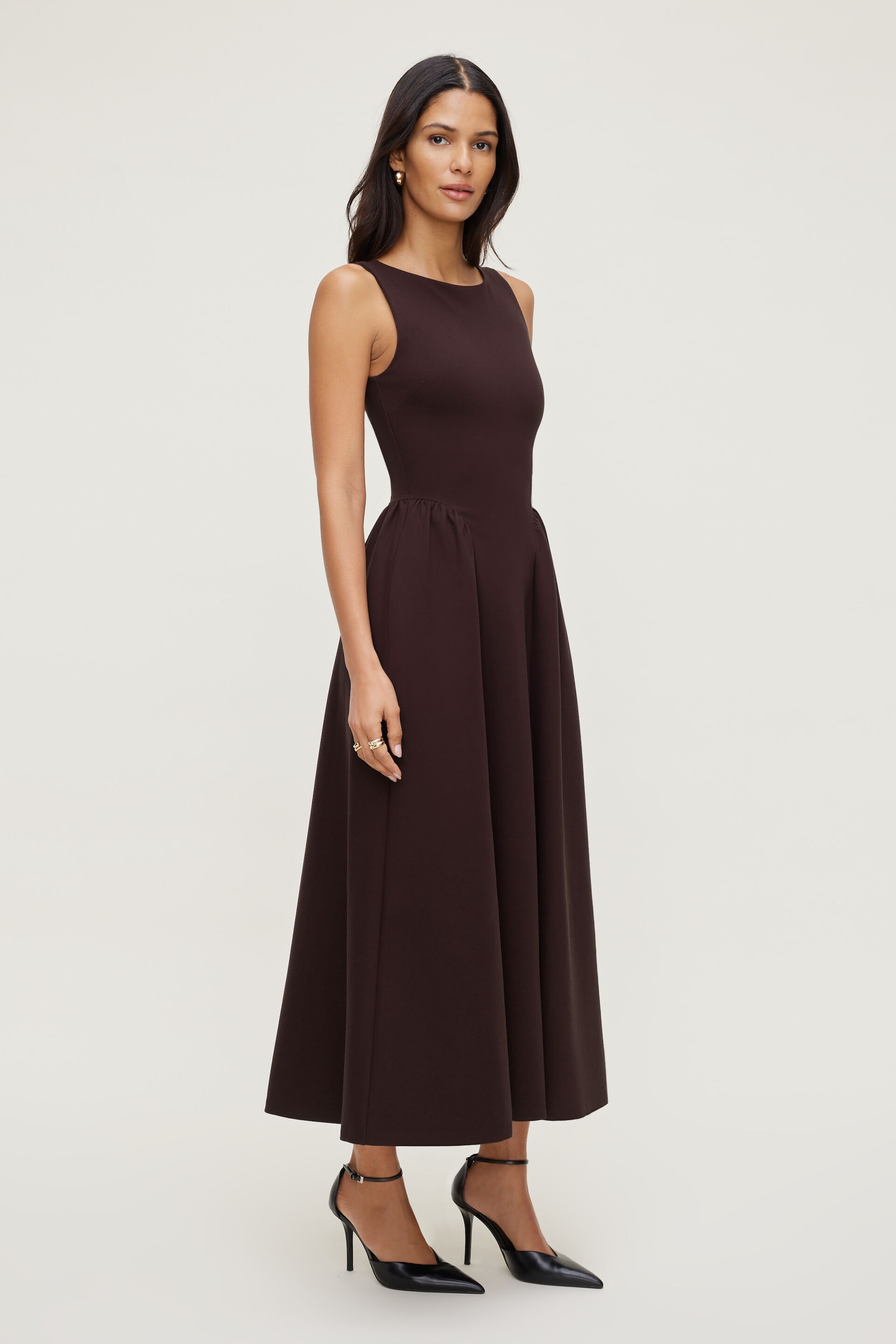 Iris Flared Ponte Maxi Dress