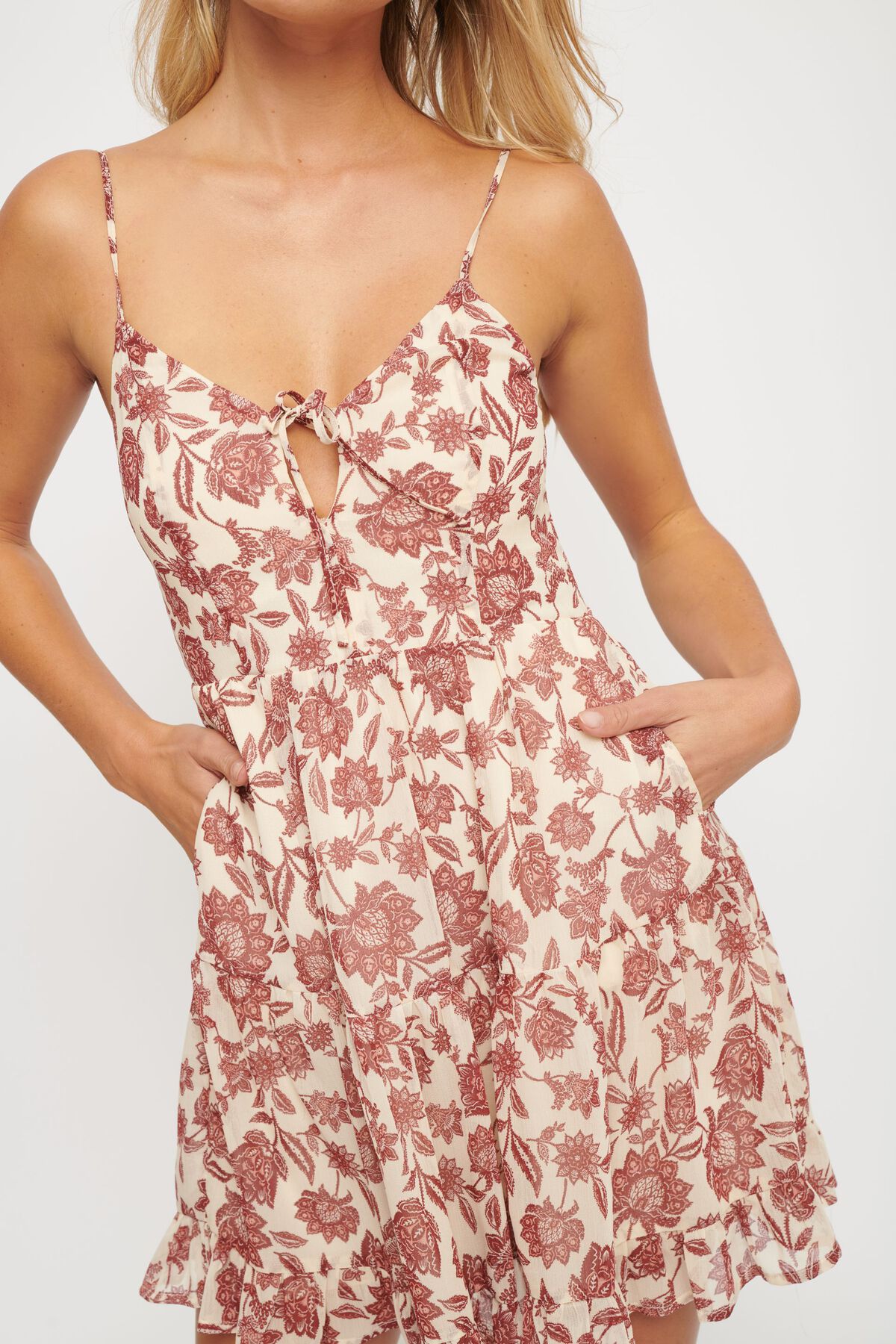 Dynamite Tie-Front Mini Dress. 2