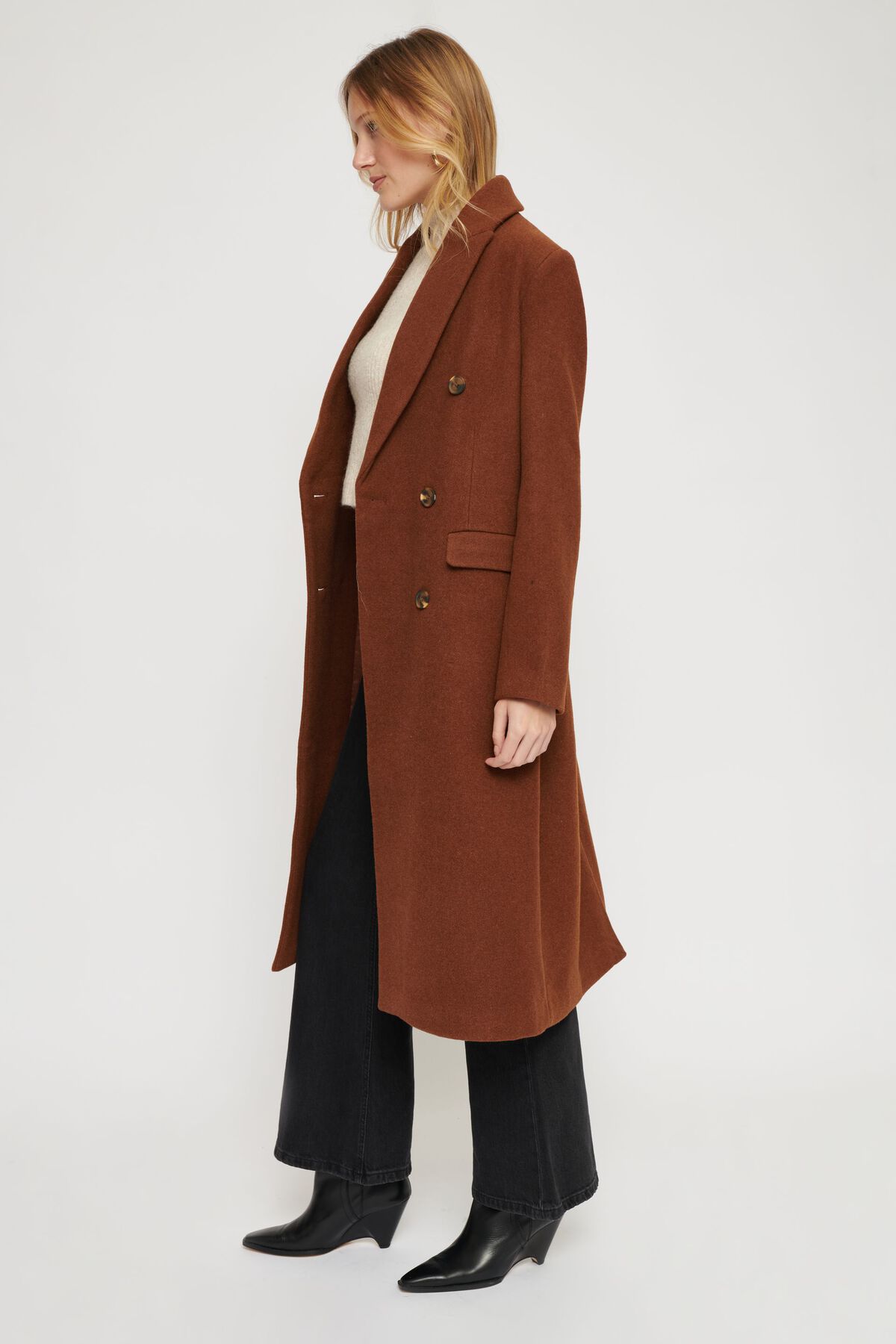 Dynamite Double-Breasted Long Coat. 4