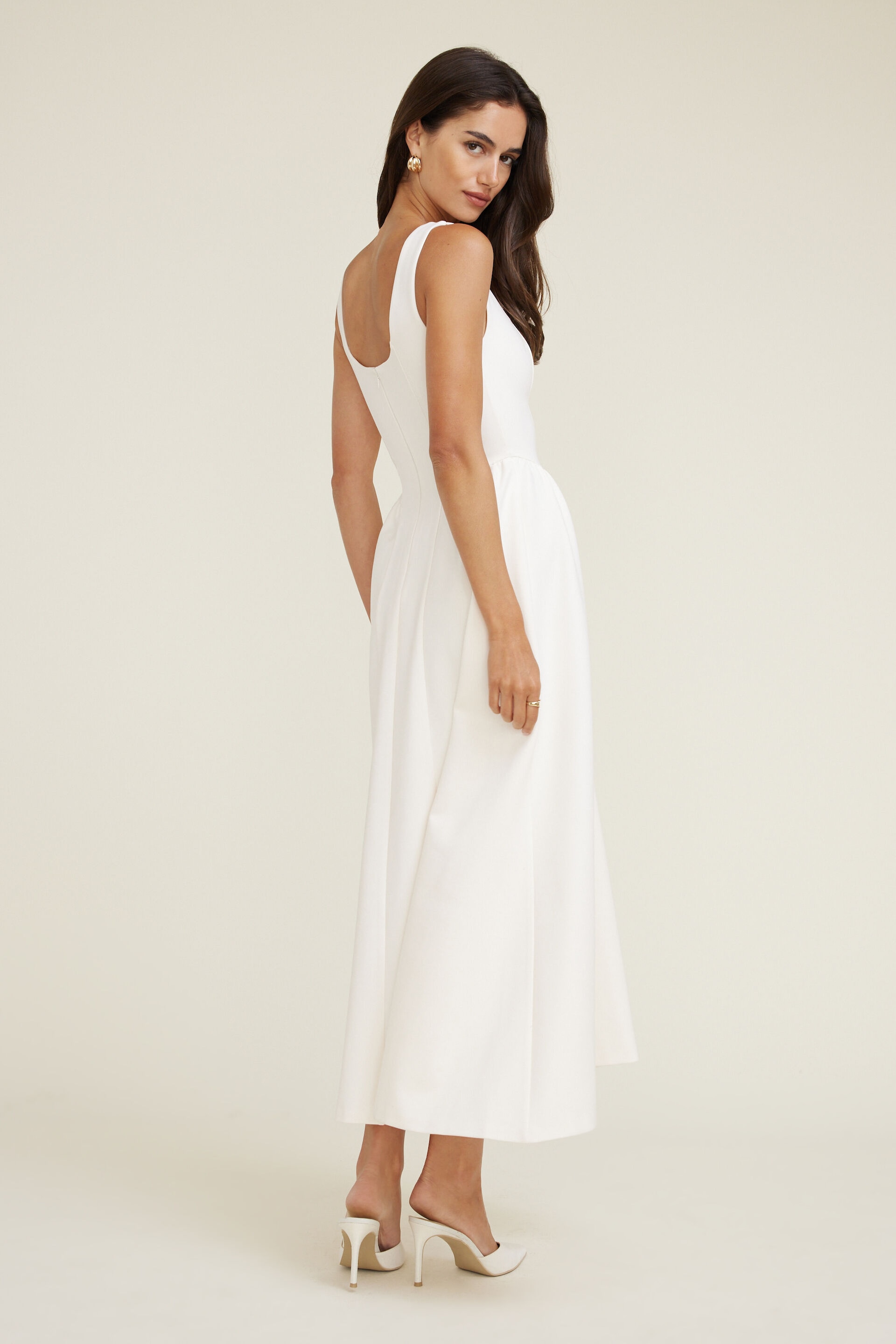 Scoop Flared Ponte Maxi Dress