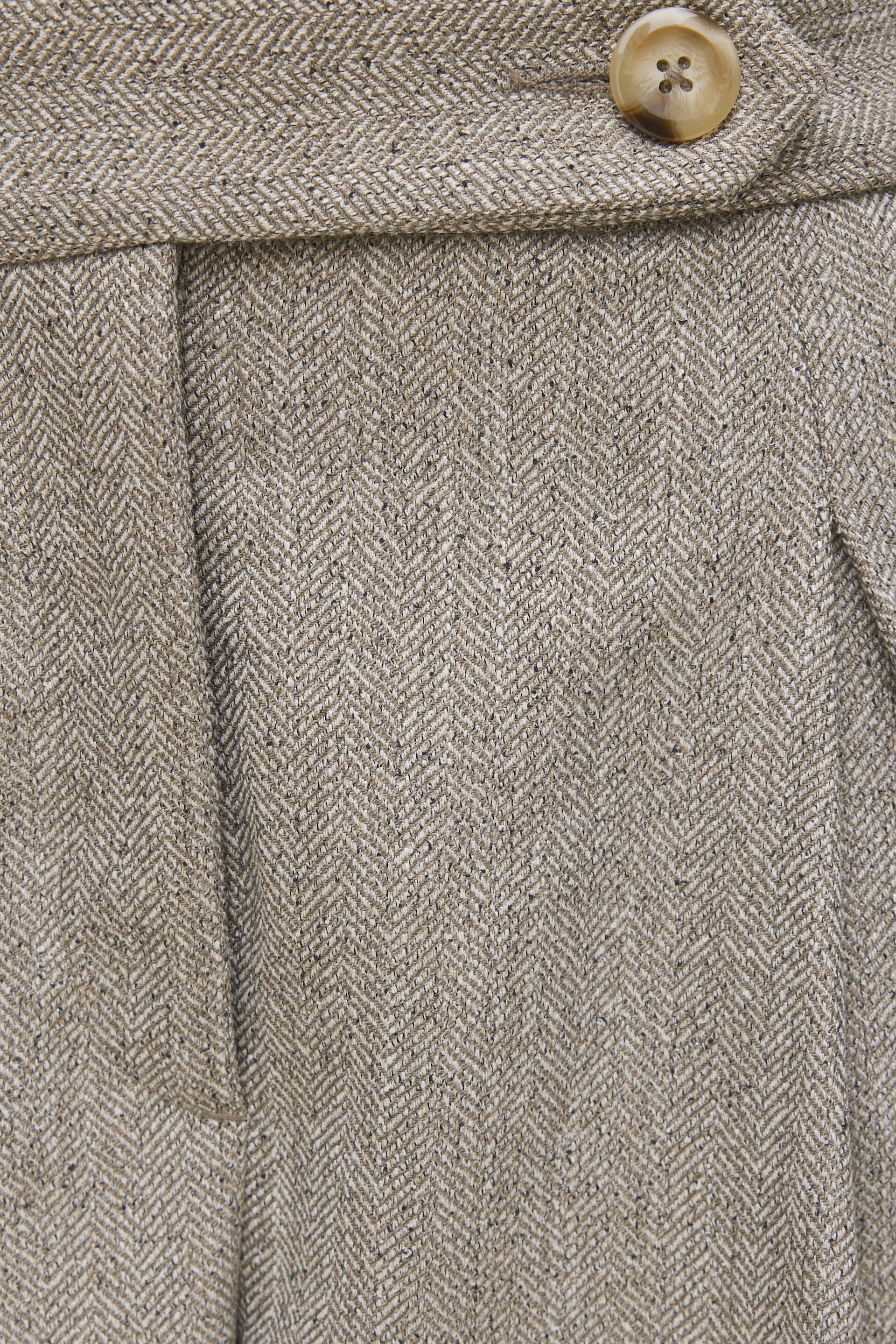 Herringbone Pleated Wide Leg Pants