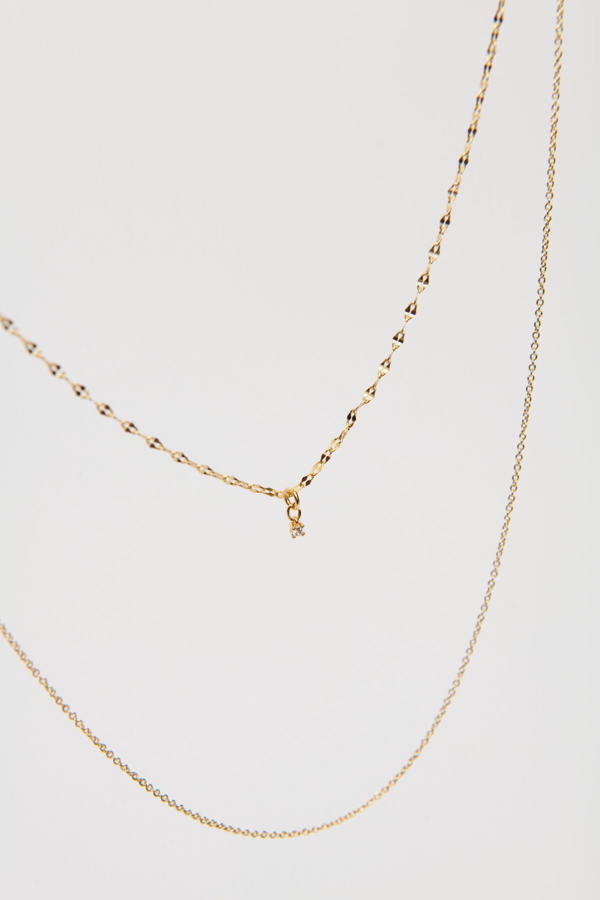 Dynamite 14K Gold Plated Layered Gem Necklace. 4