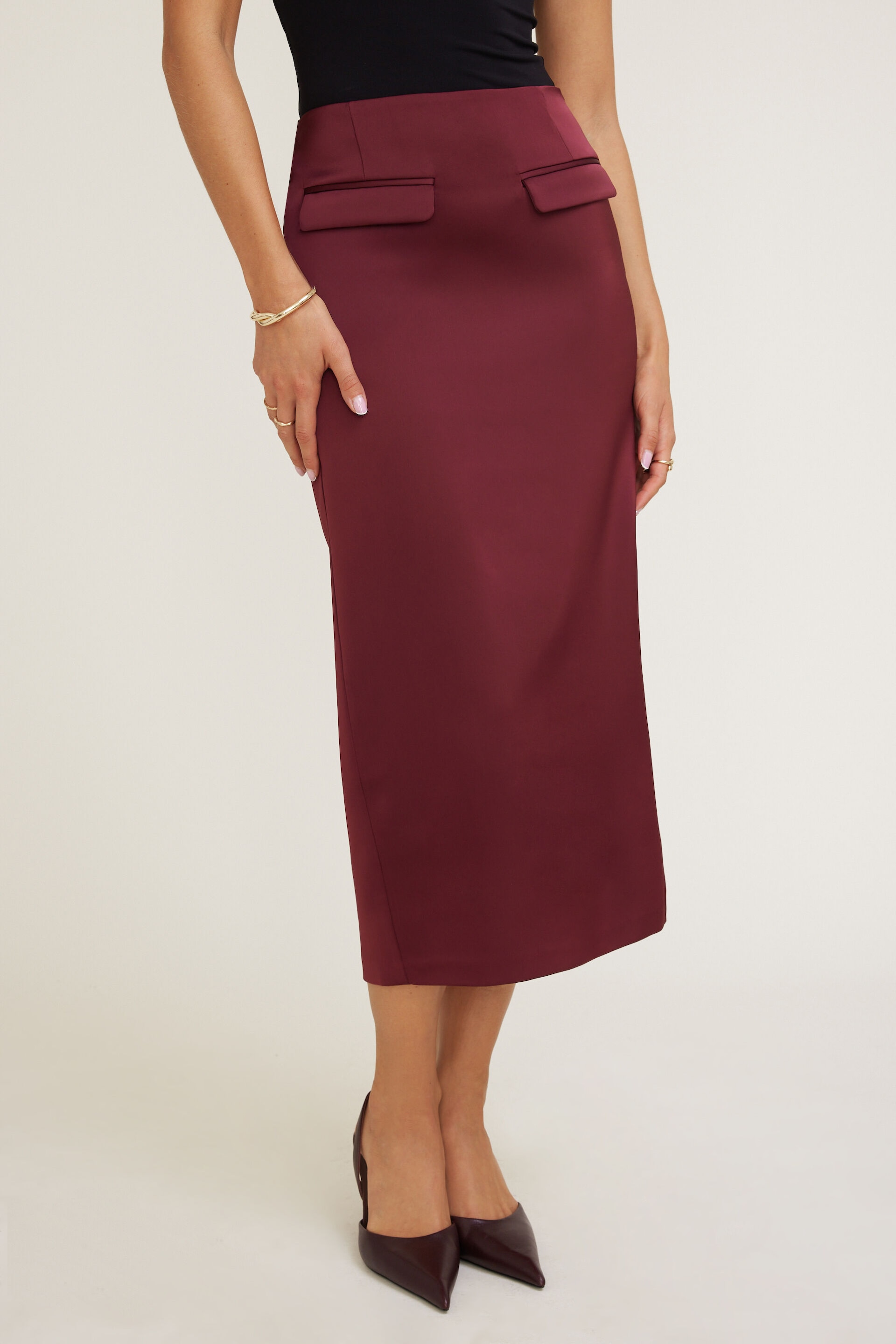 Satin Midi Skirt