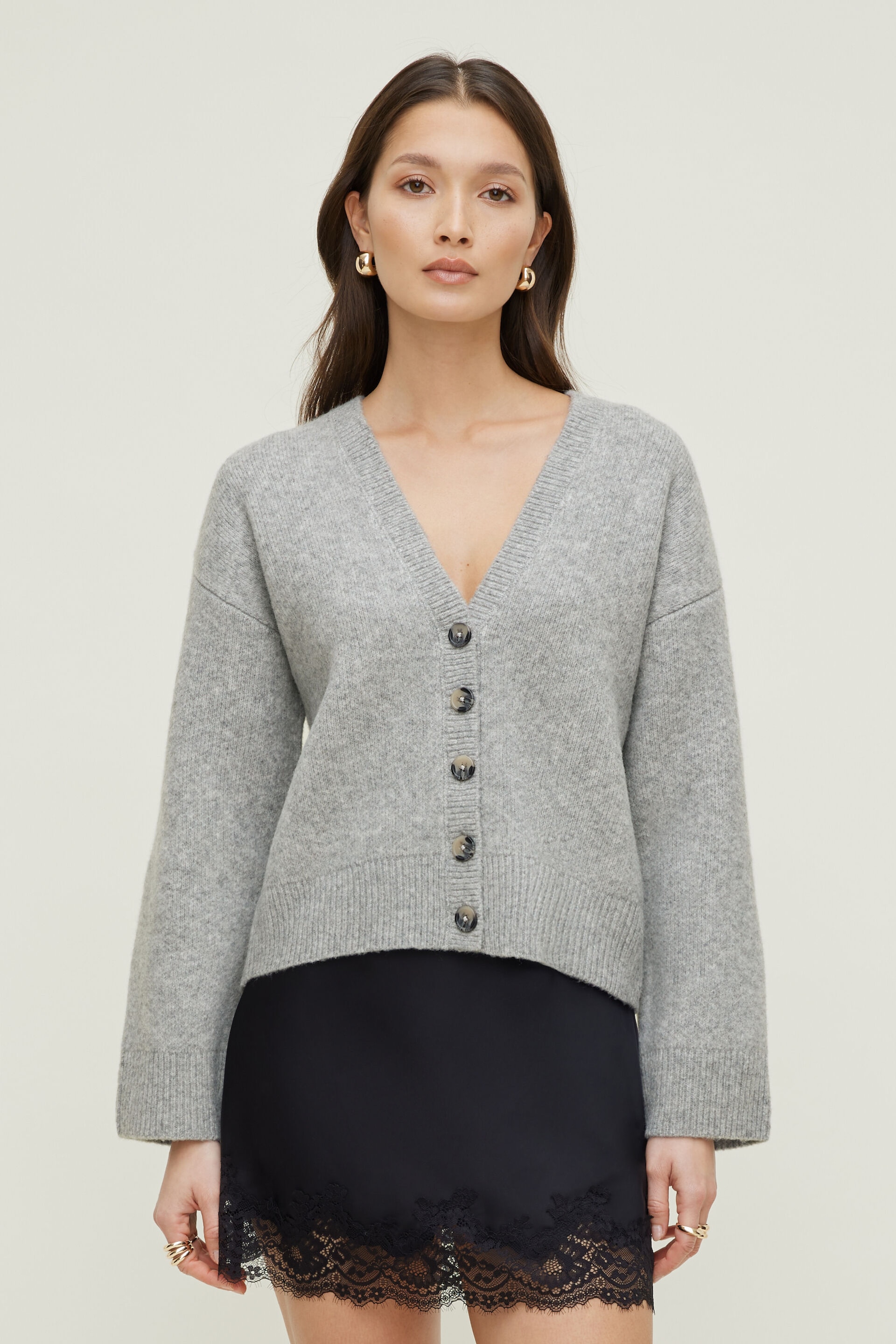 Relaxed V Neck Cardigan