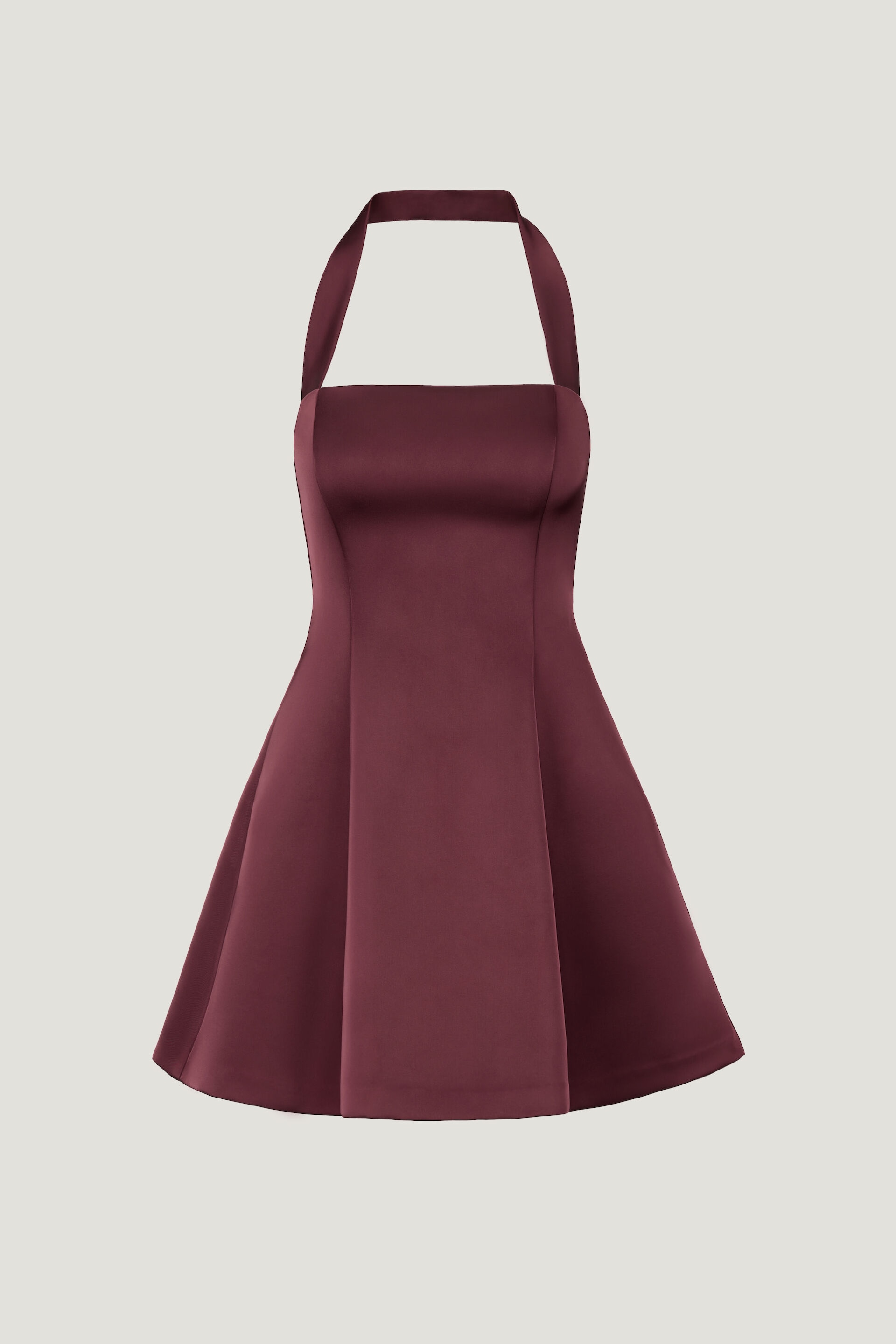 Amaya Satin Halter Mini Dress