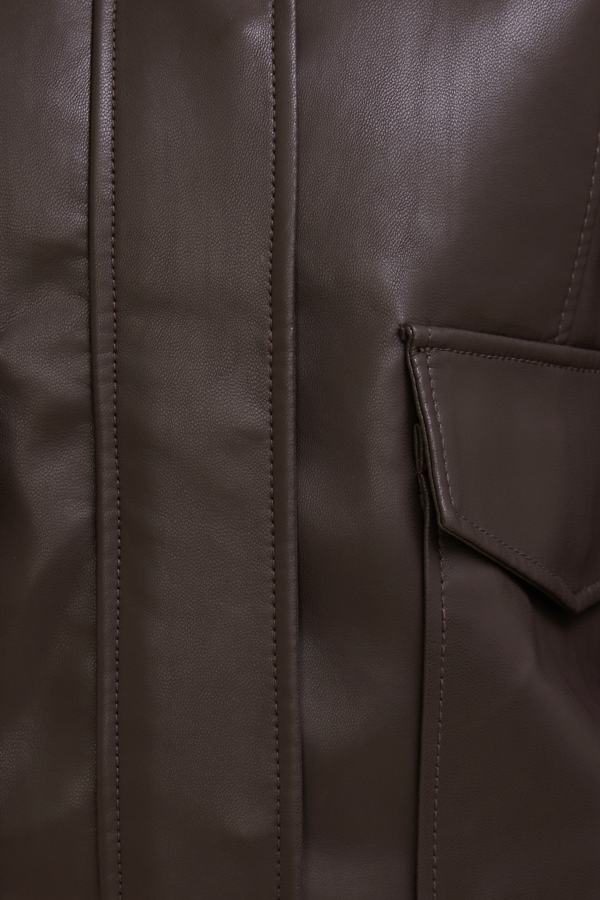 Oversized Faux Leather Aviator Jacket