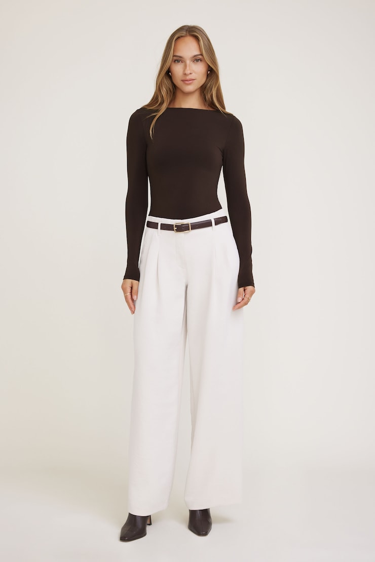 Embroidered Tie Front Top Blue | Dynamite