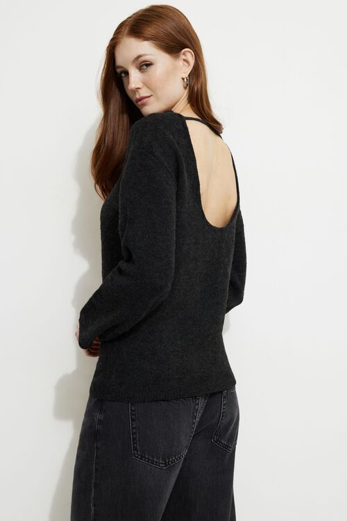 Heavenlyarn™ Open Back Sweater Blue Dynamite
