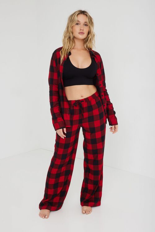 Pantalon de pyjama à carreaux Rouge Dynamite