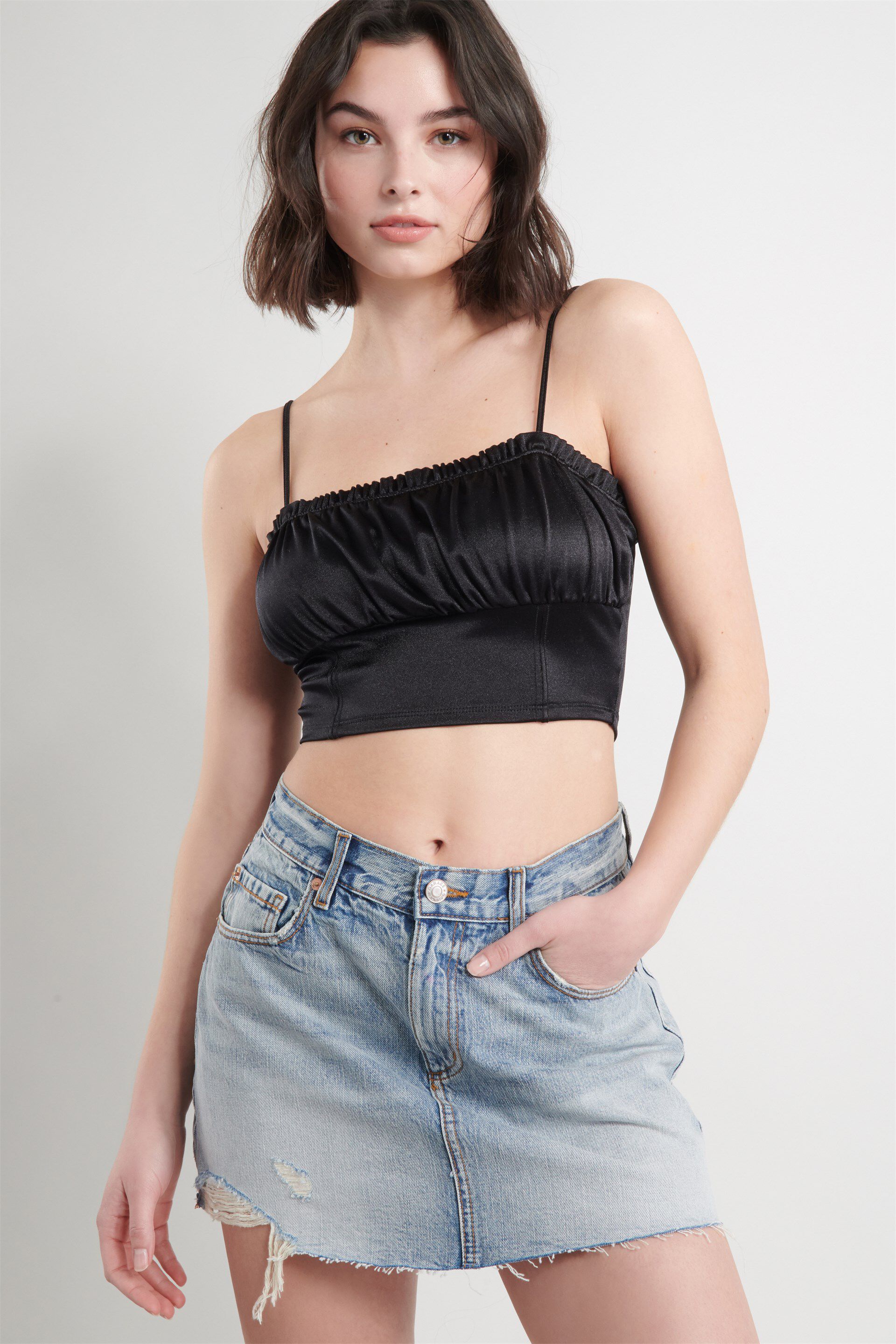 low waisted jean skirt