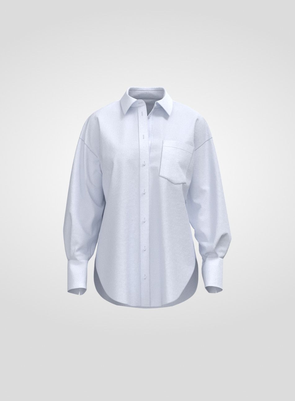 Une chemise blanche à boutons. 