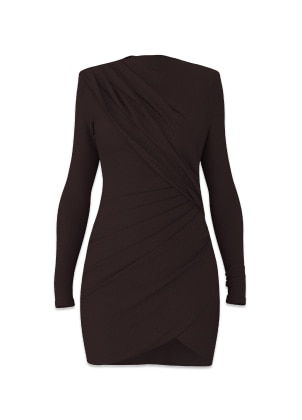 Minirobe fleurie noire et kaki.