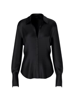 Chemise noire en satin.