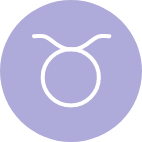Purple Taurus symbol.